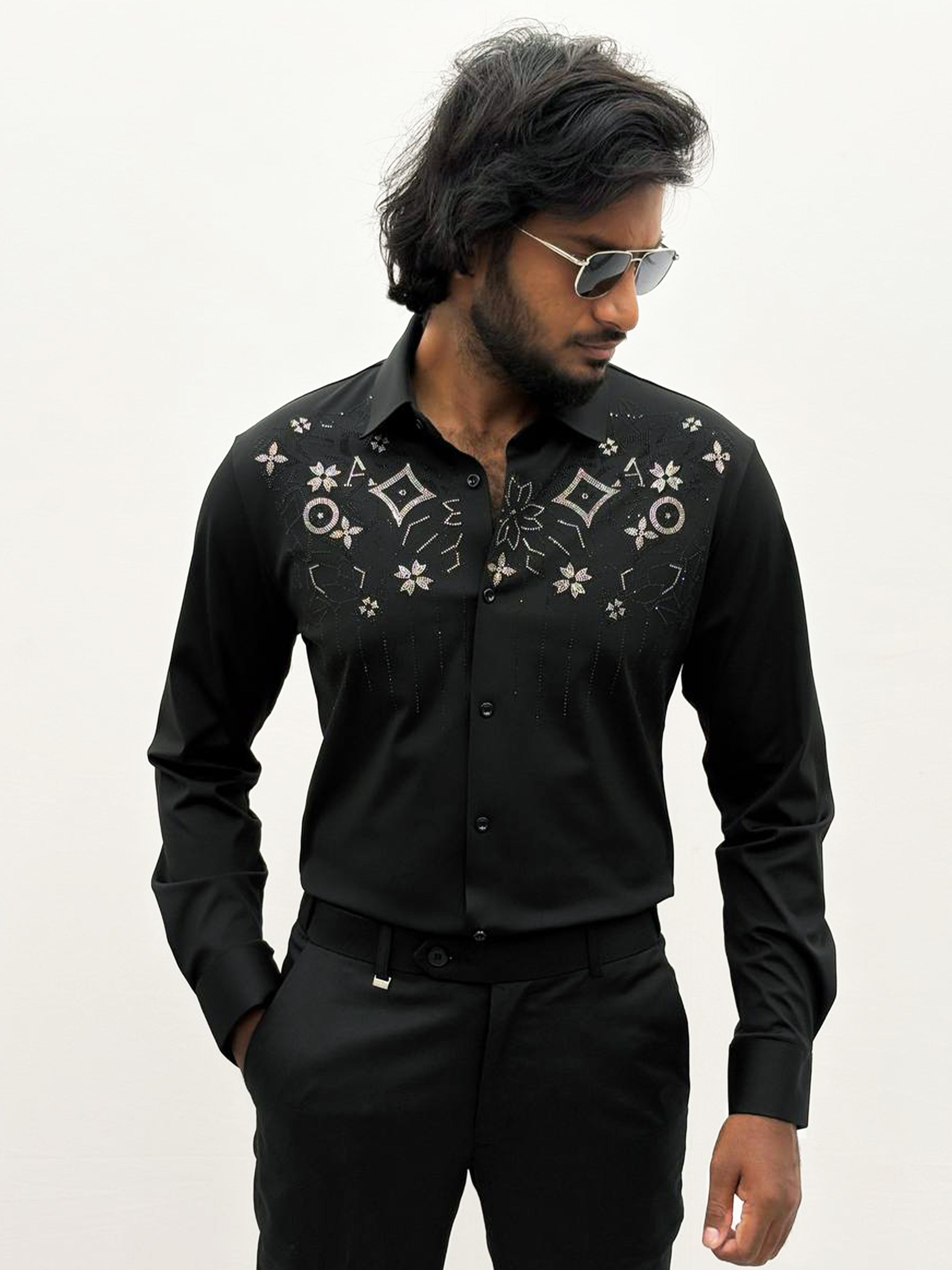 Black IMP Designer Stone Work Shirt