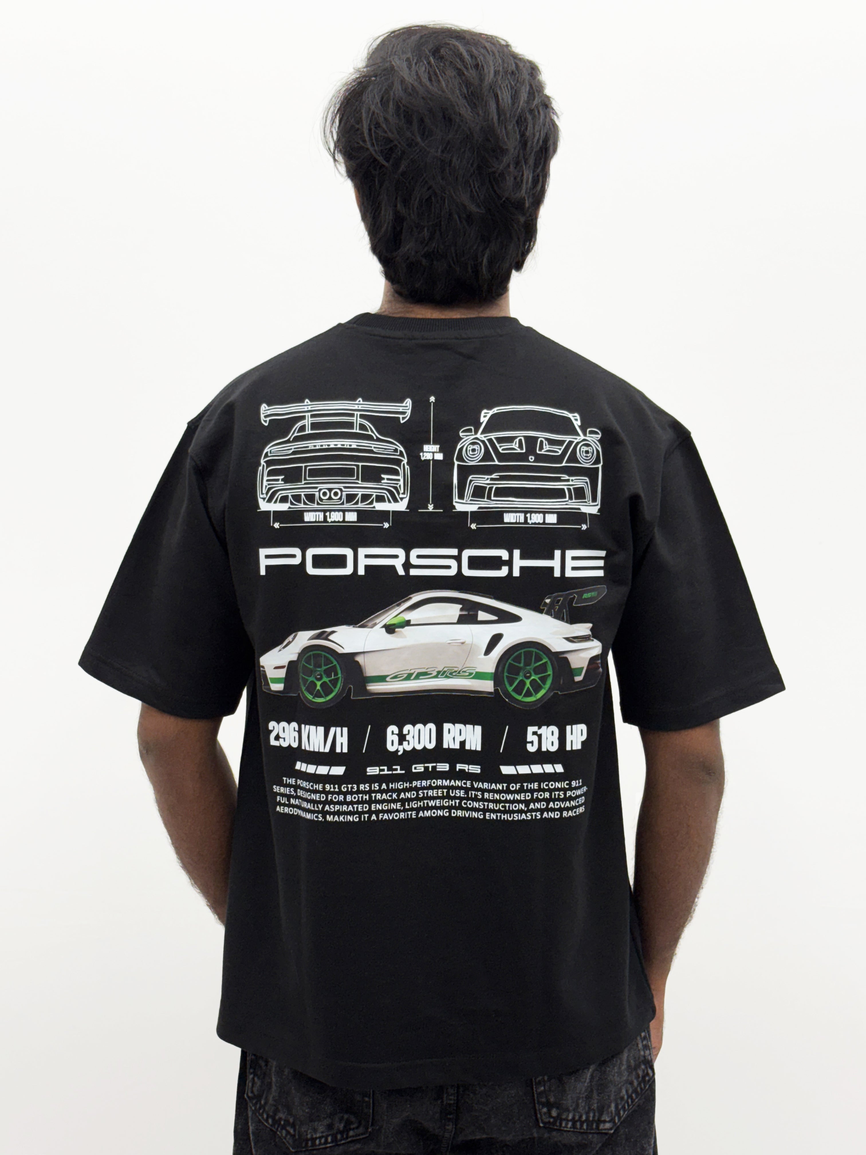 Black Oversize Back Print  T-Shirt