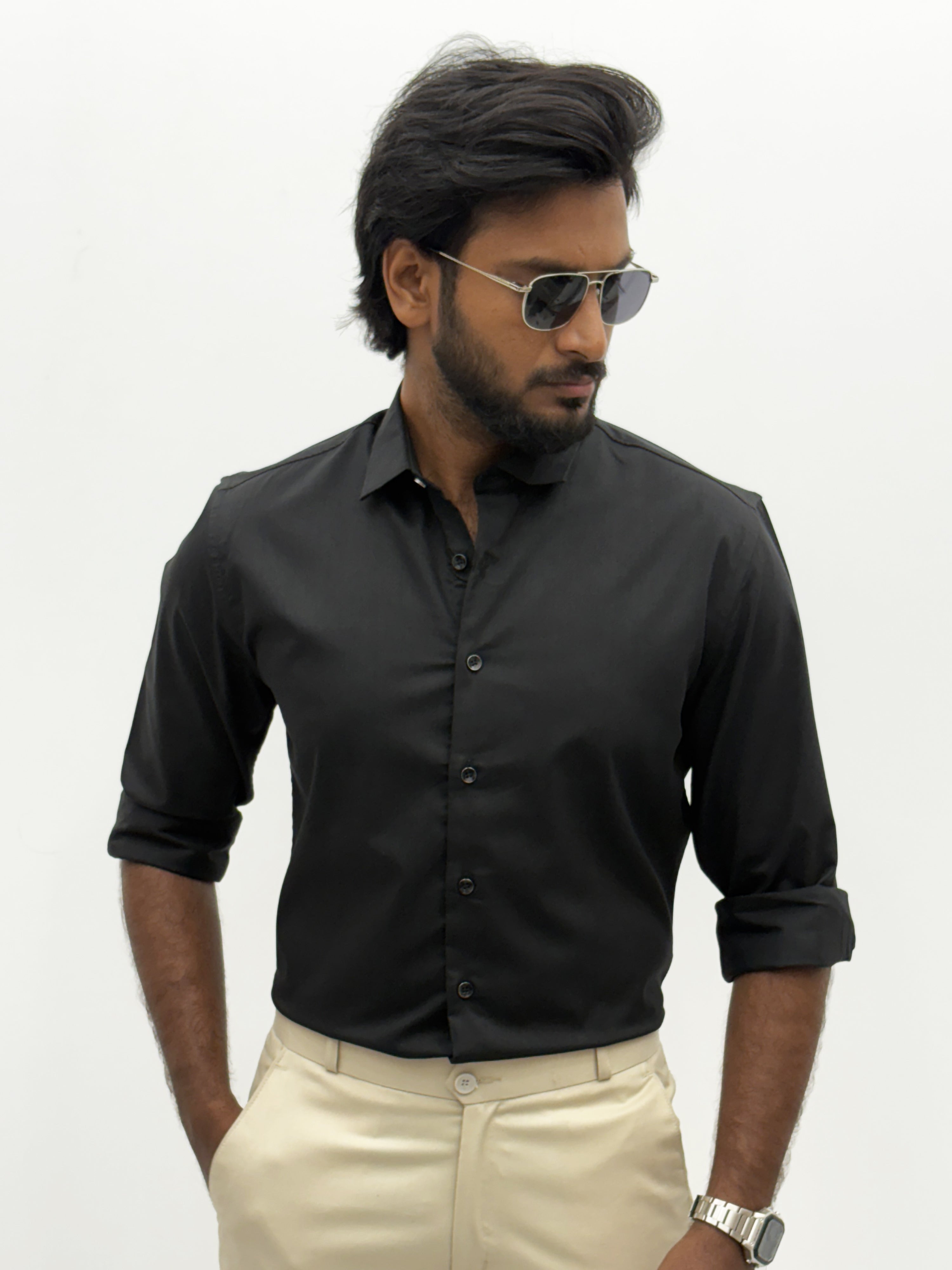 Black IMP Satin Shirt