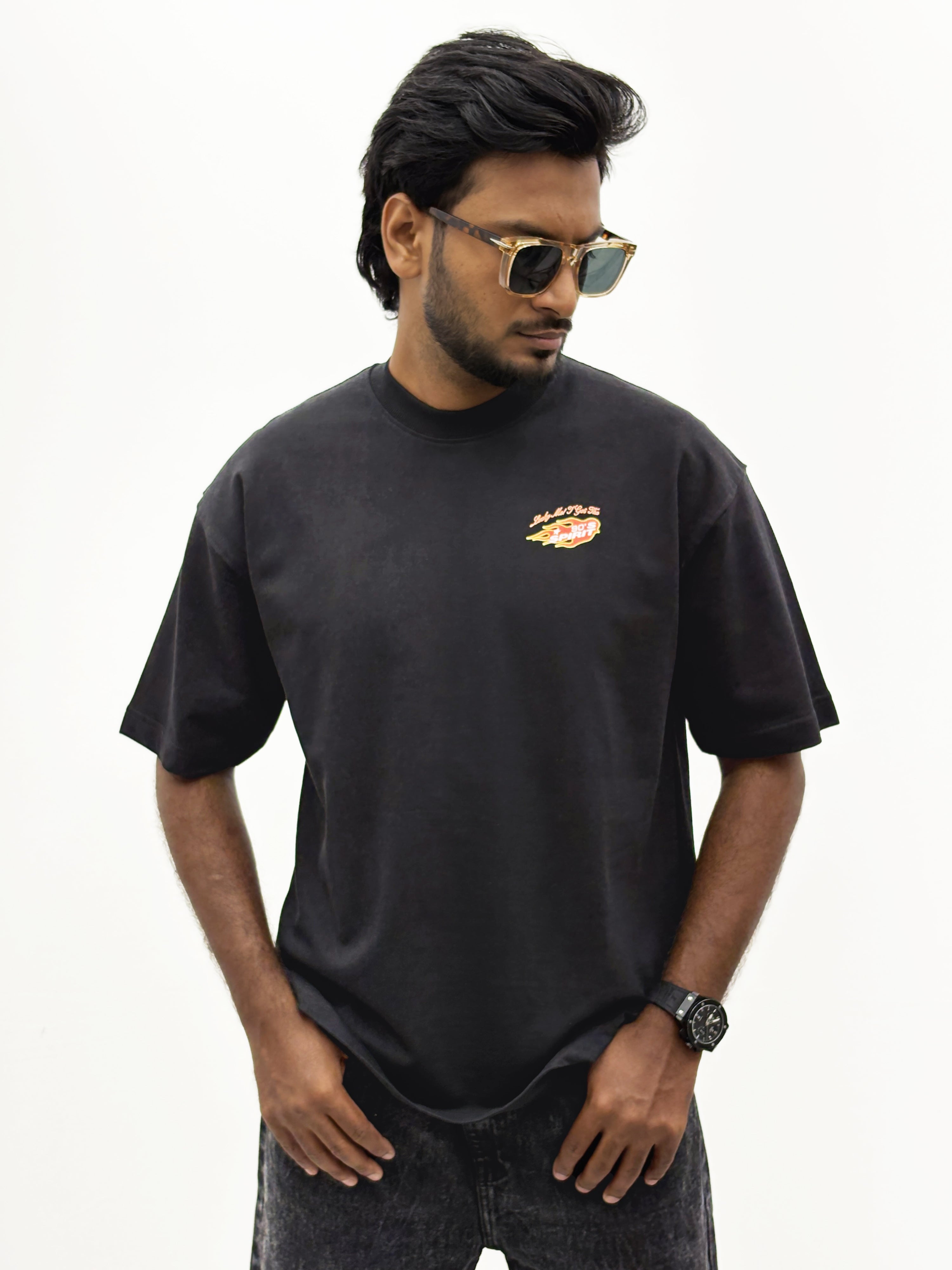 Black Oversize BackPrint T-Shirt