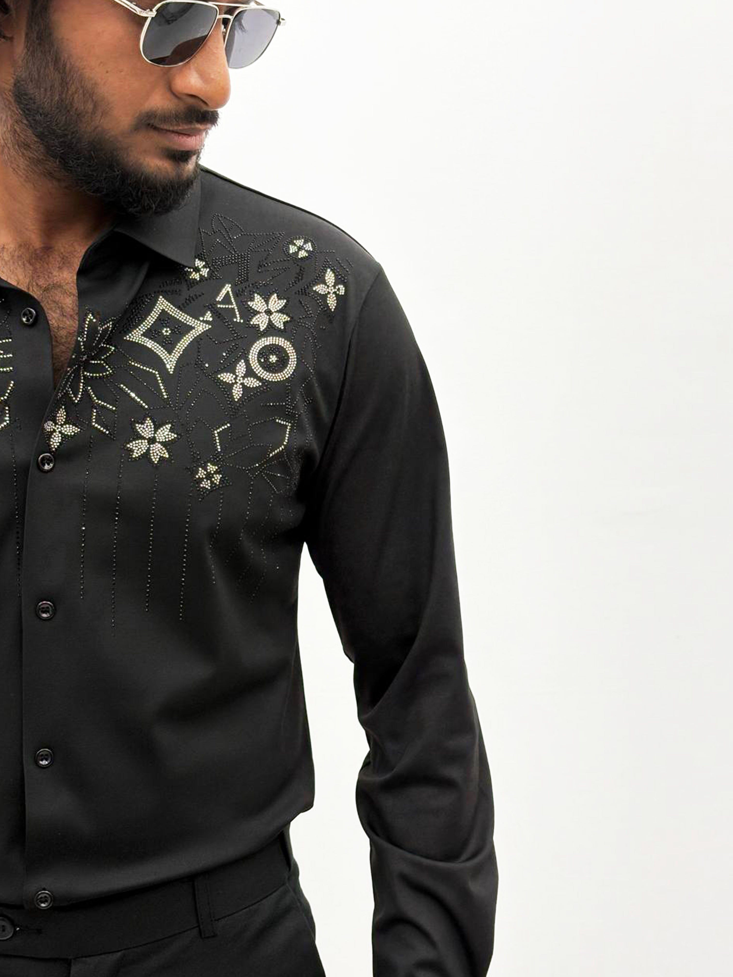 Black IMP Designer Stone Work Shirt