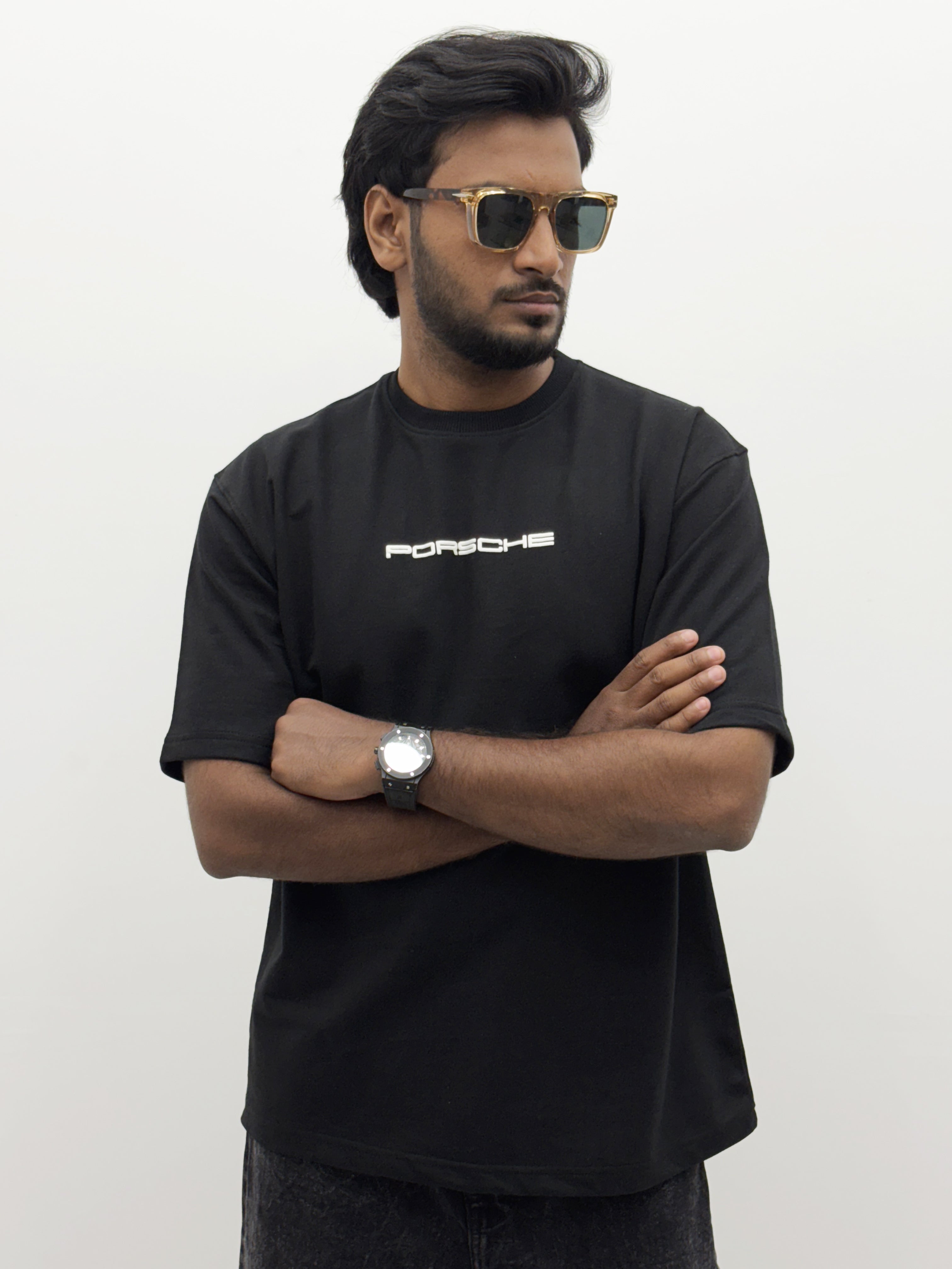 Black Oversize Back Print  T-Shirt