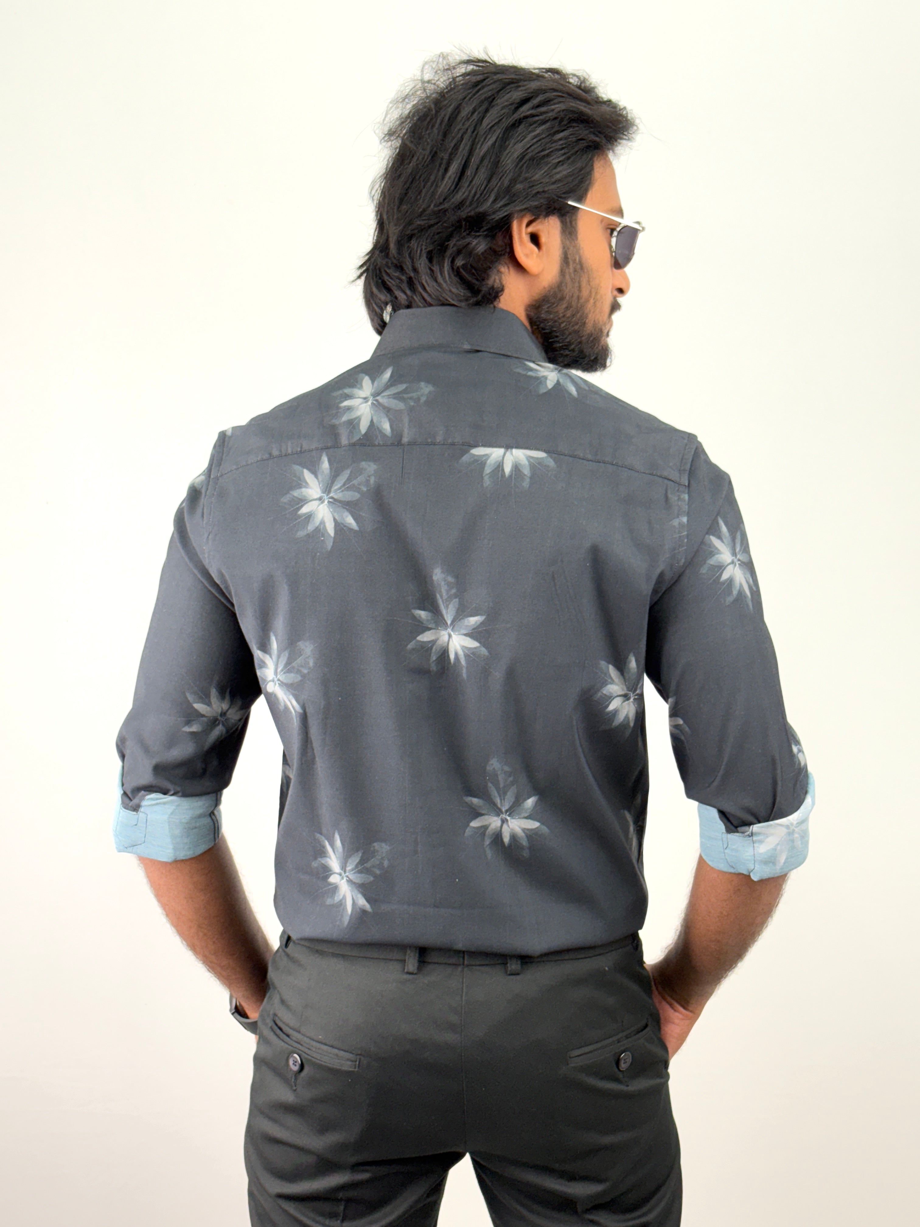 Black Retro Printed Shirt