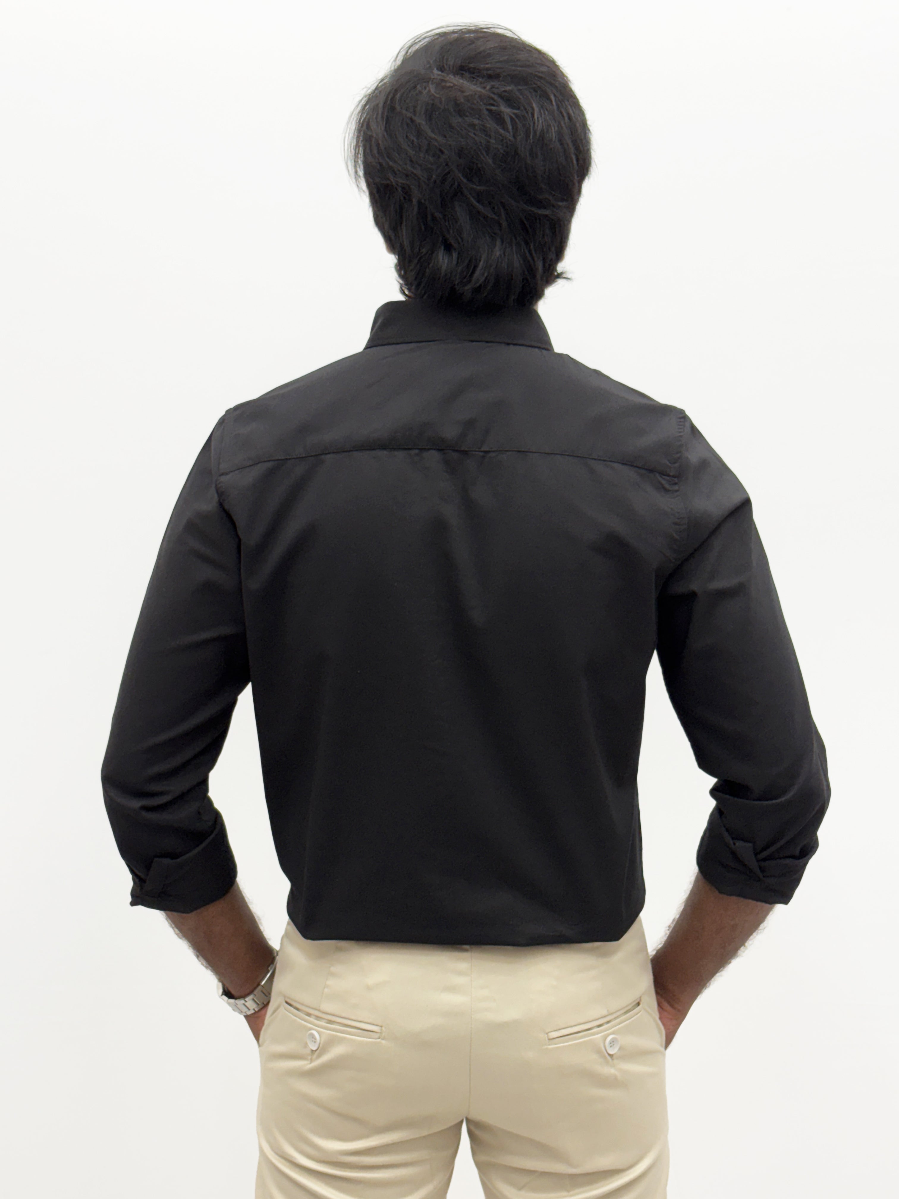 Black Plain Oxford Shirt