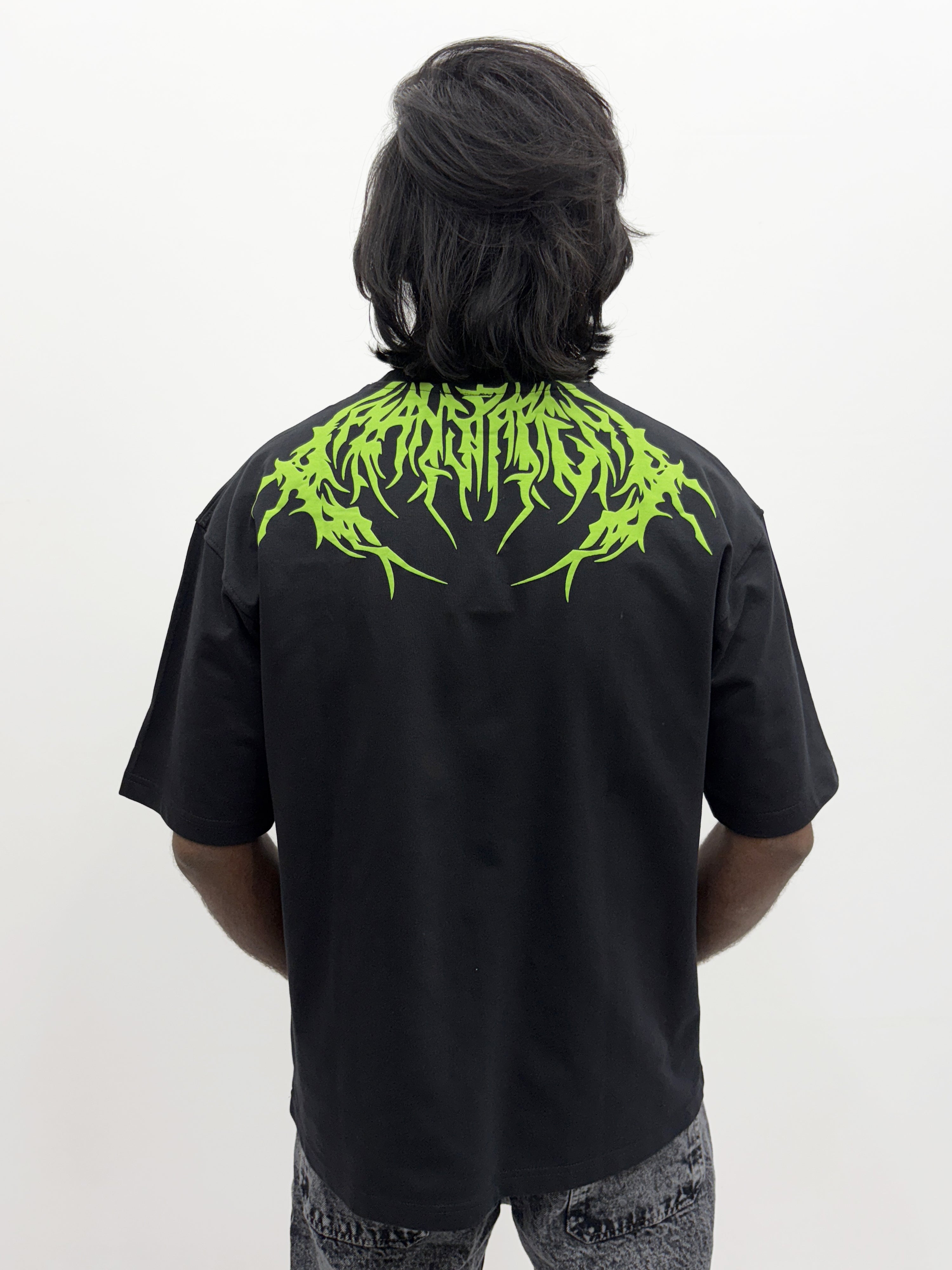 Black Green BackPrint Oversize T-Shirt