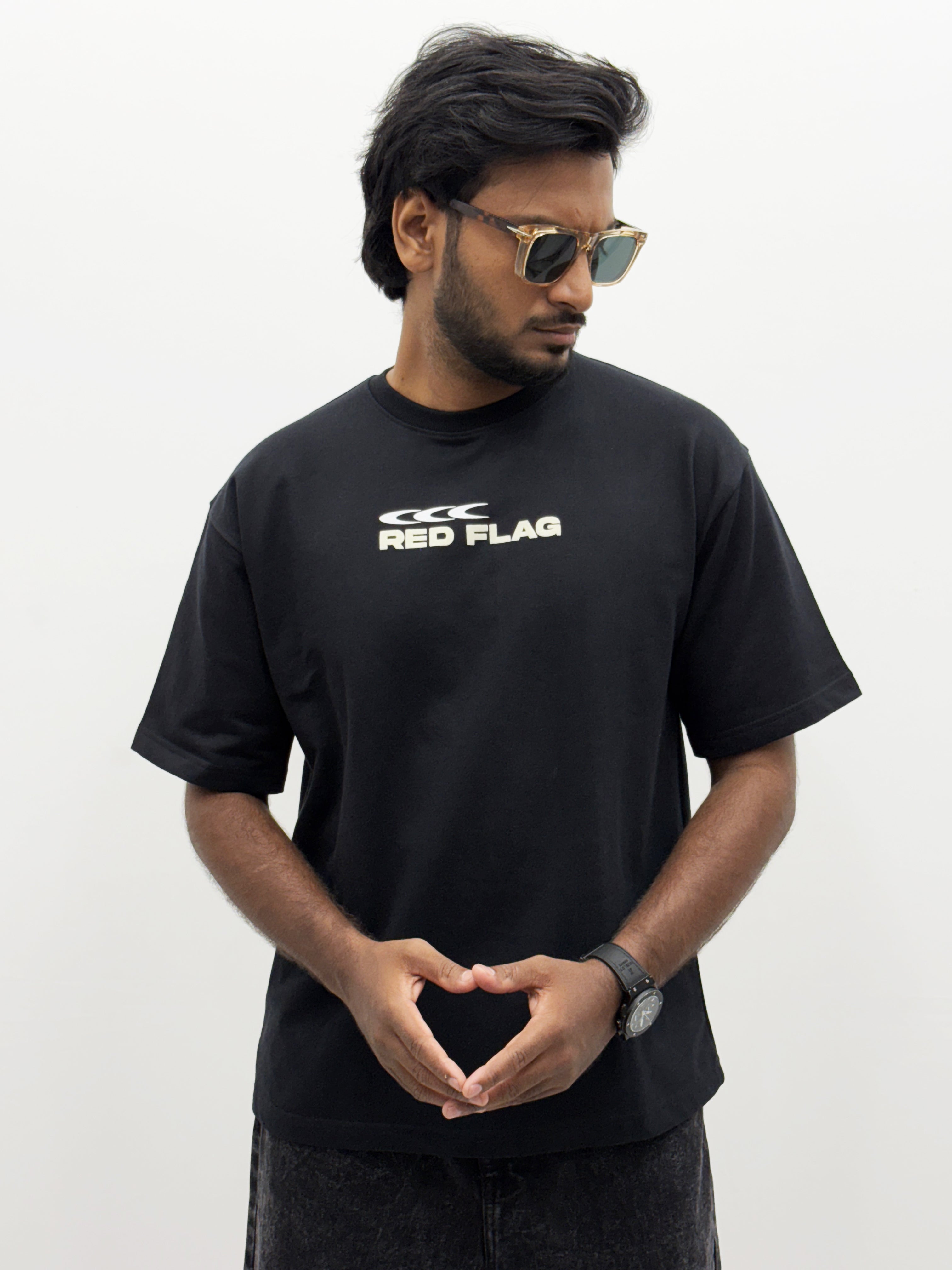 Black Oversize Back Print  T-Shirt