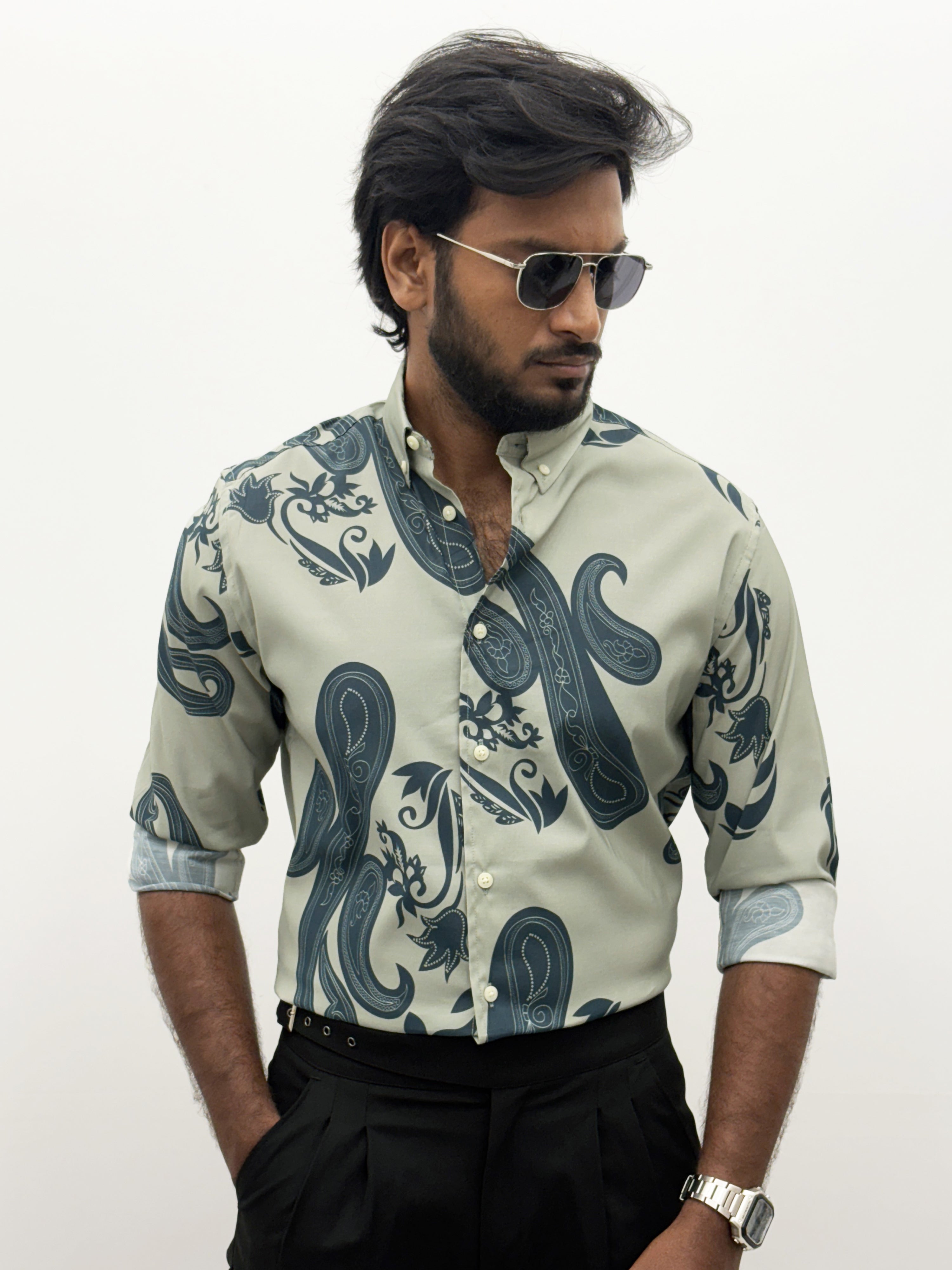 Light Blue IMP Retro Printed Shirt