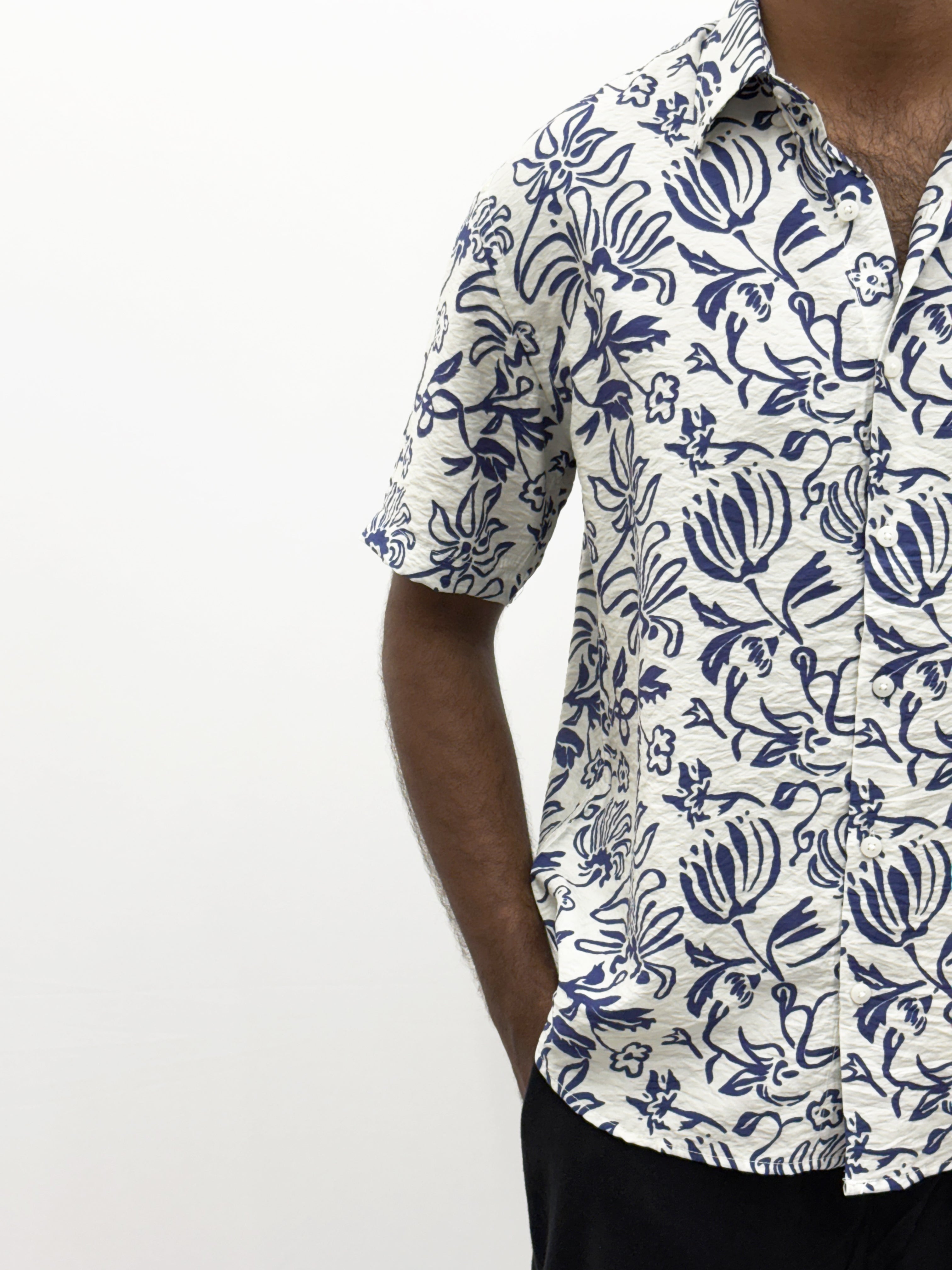 Blue IMP Printed Half Sleeve Shirt
