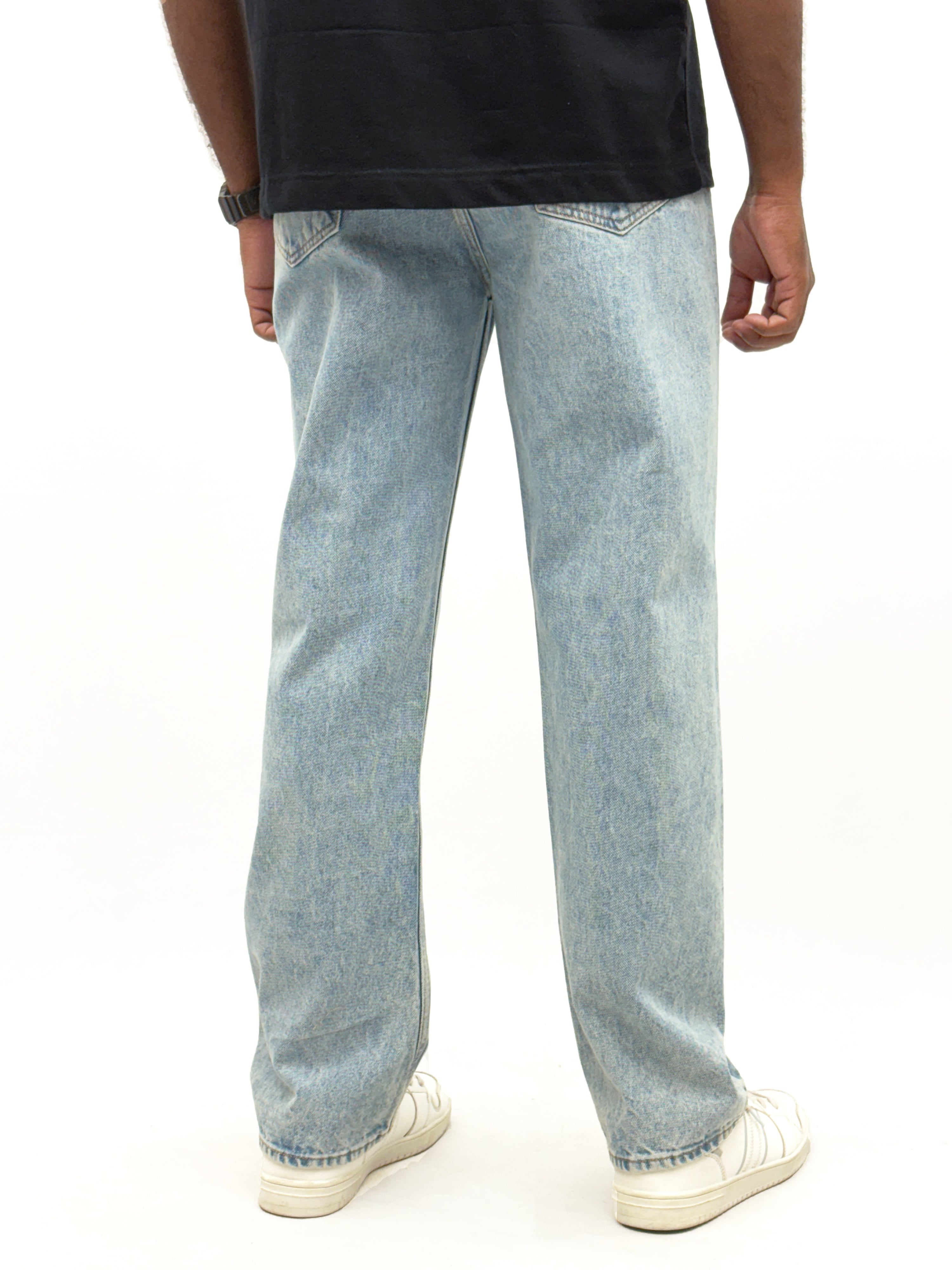 Blue Acid Wash Baggy Jeans