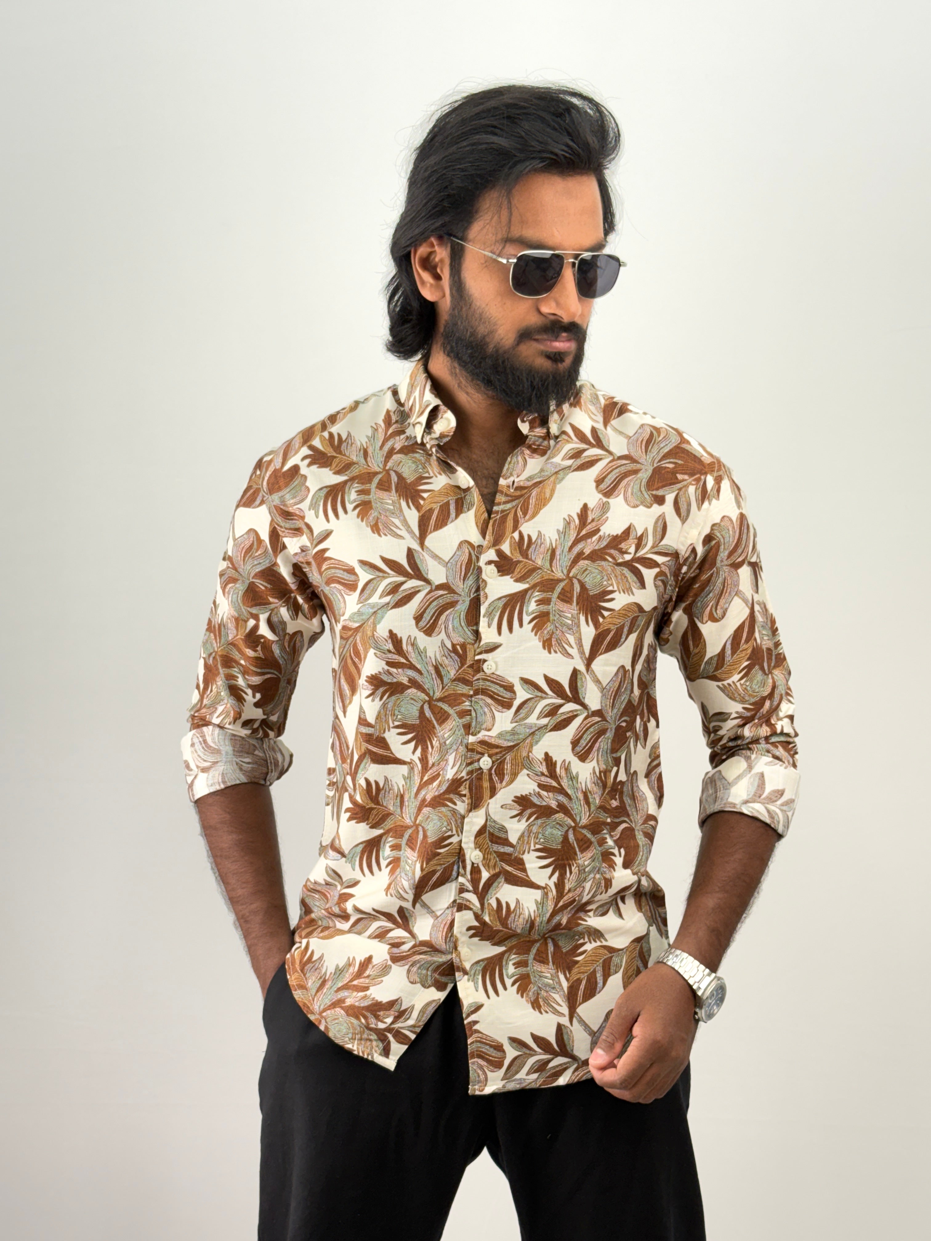 Brown Printed Shirt