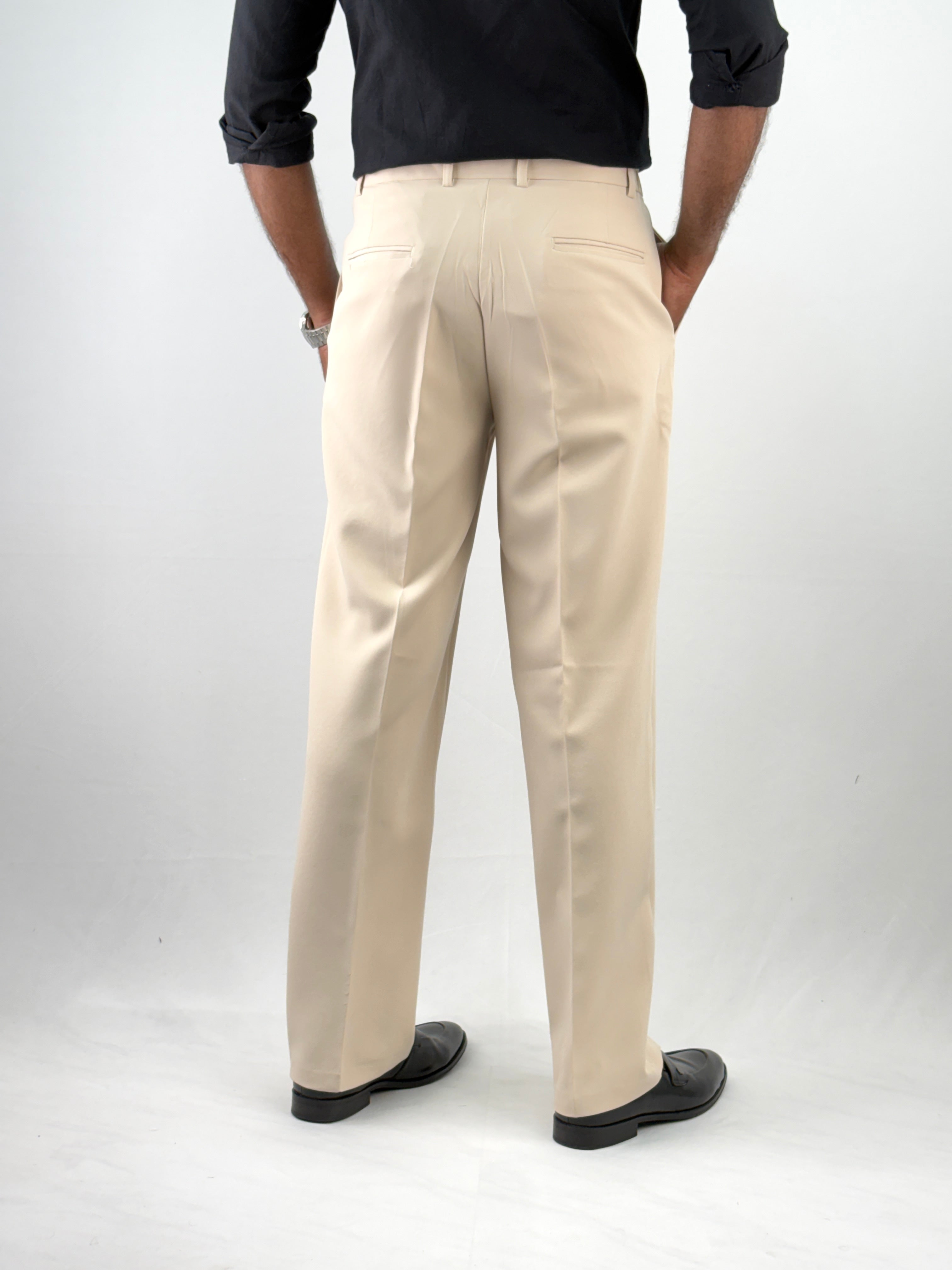 Cream Korean Baggy Pant