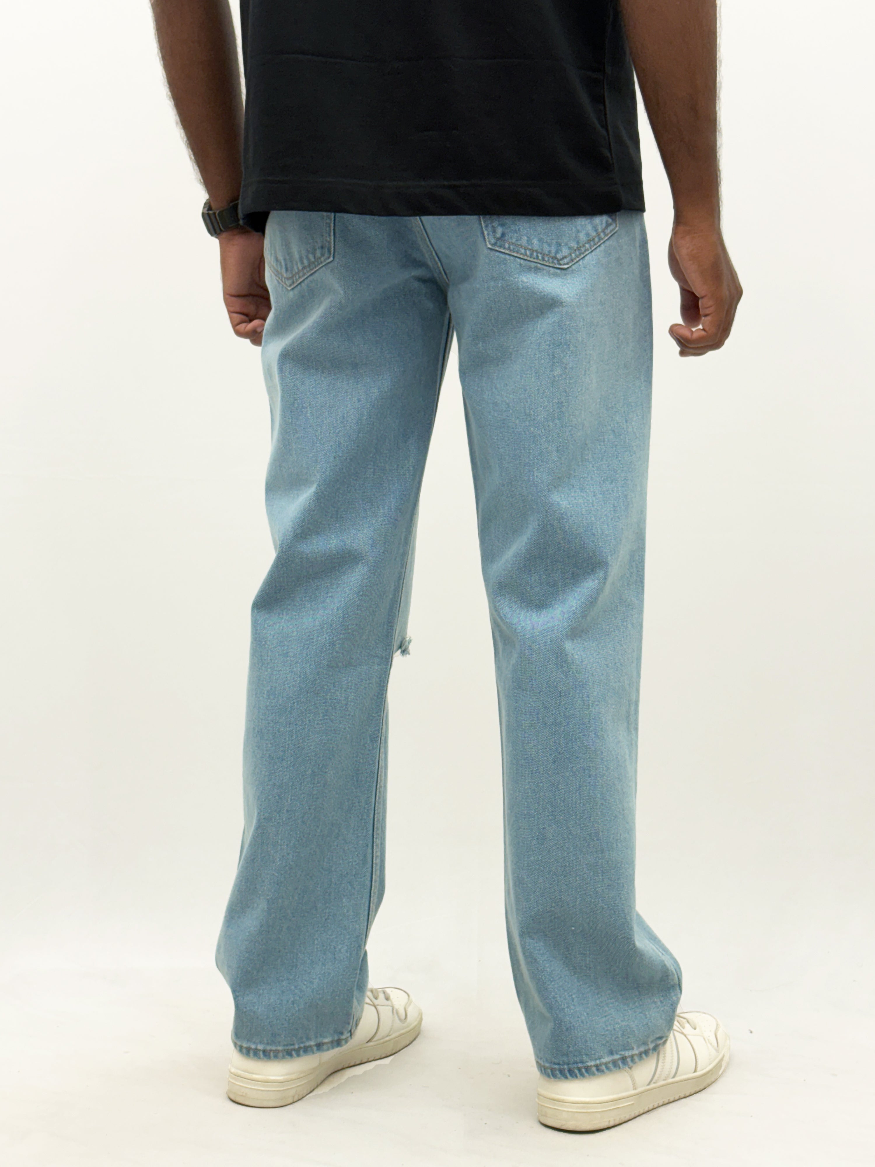Blue Torn Baggy Jeans