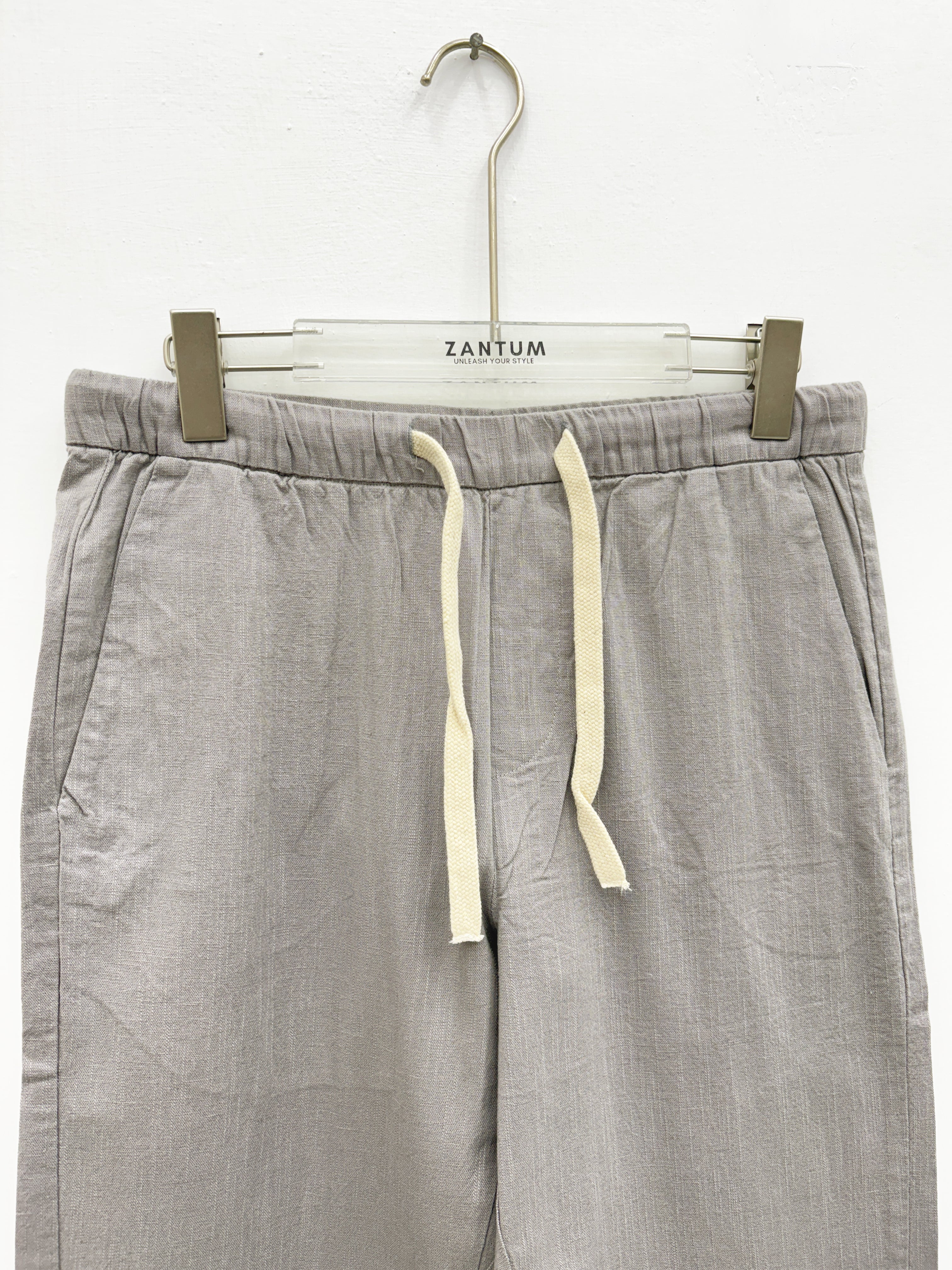 Dark Grey Relax Fit Linen Pants