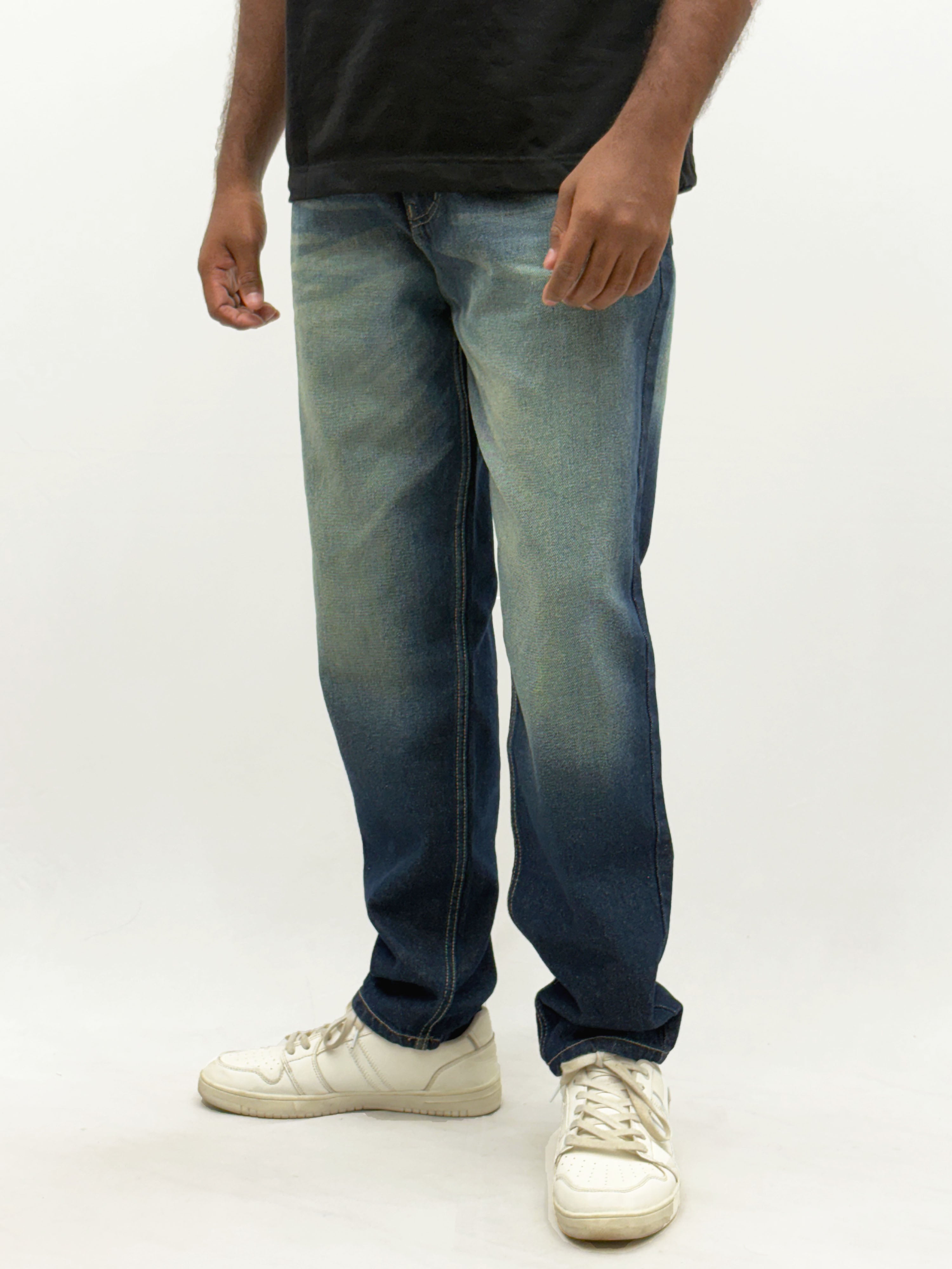 Dusty Blue Semi Baggy Jeans