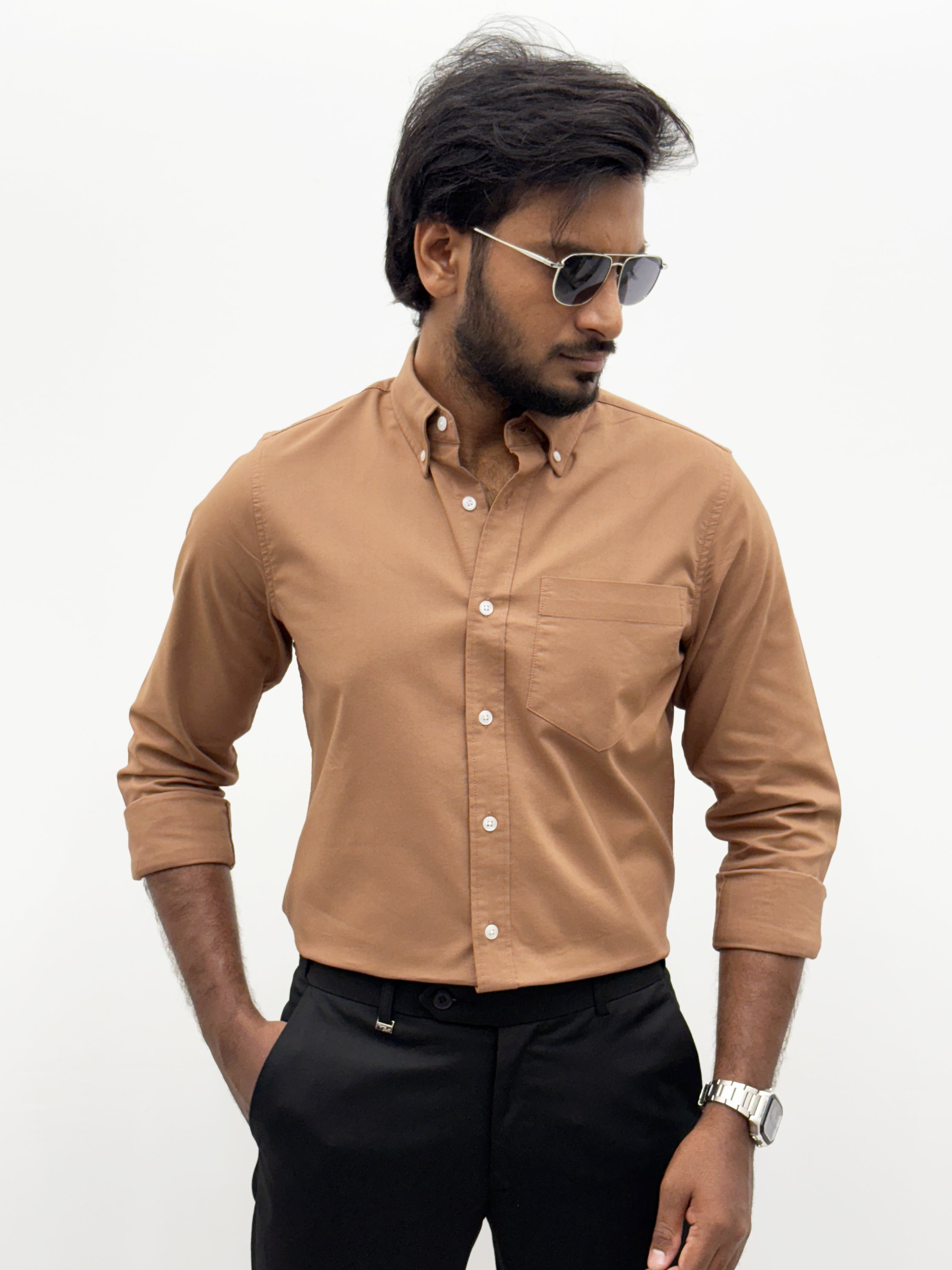 Fawn Plain Oxford Shirt