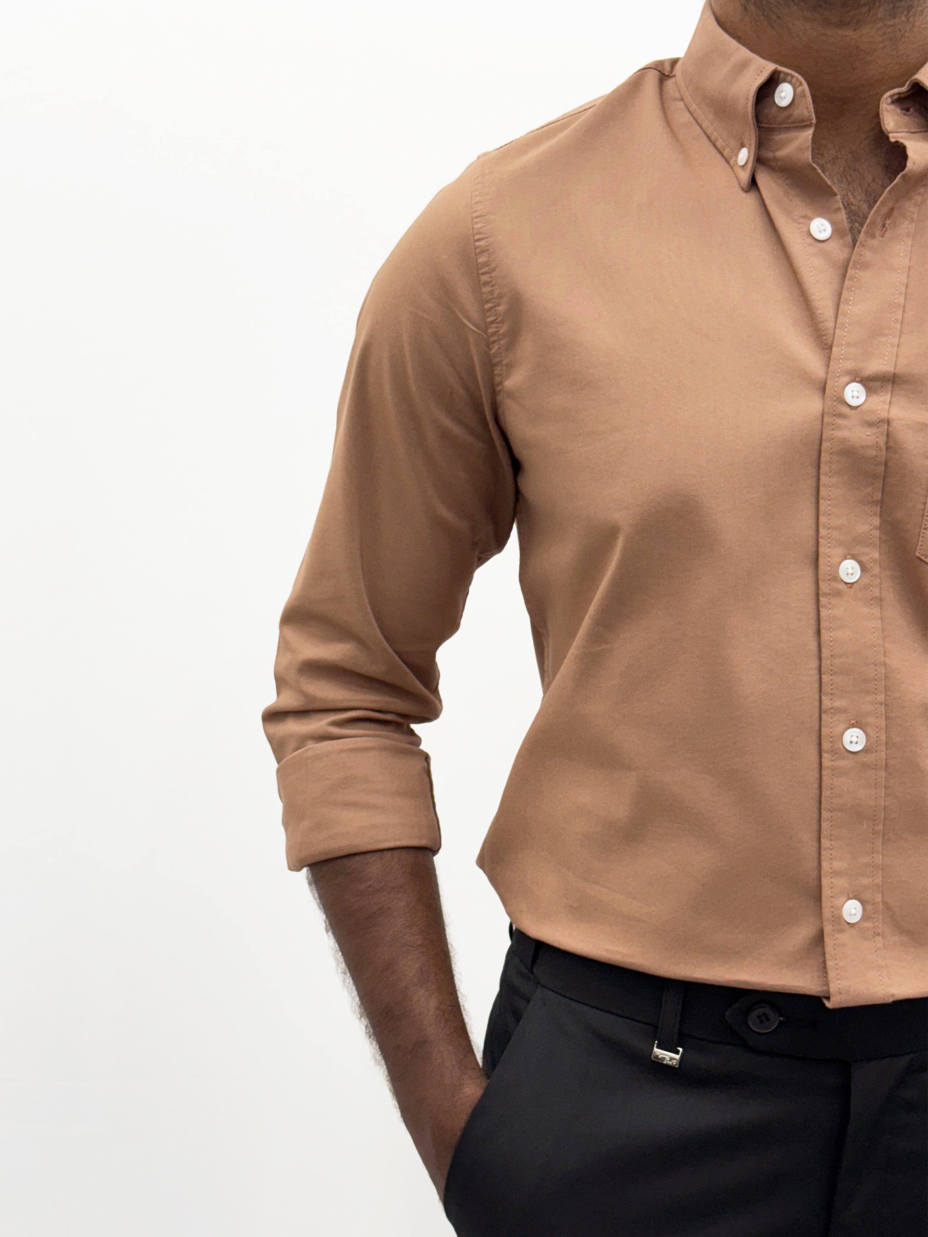 Fawn Plain Oxford Shirt