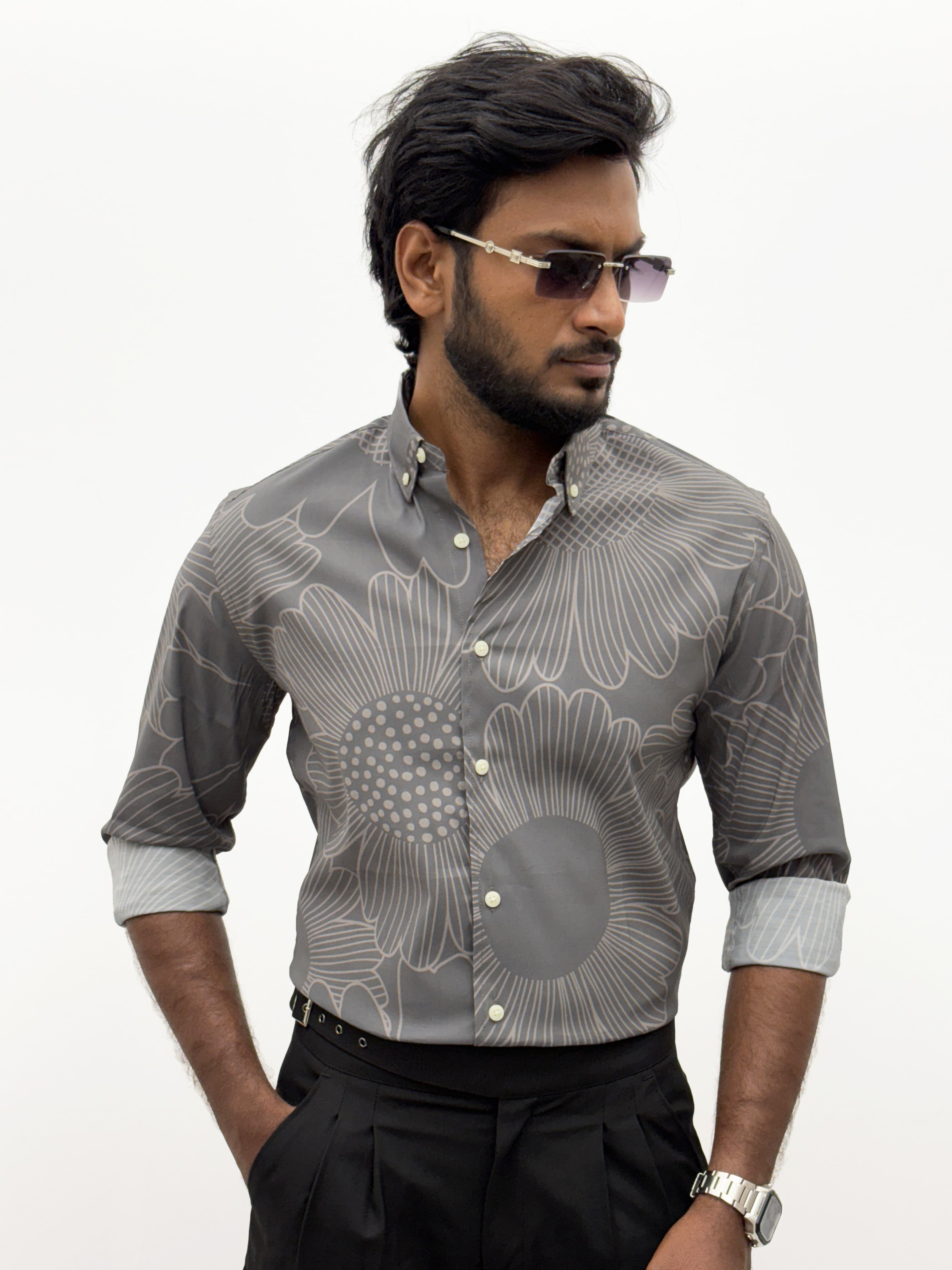 Grey IMP Retro Printed Shirt