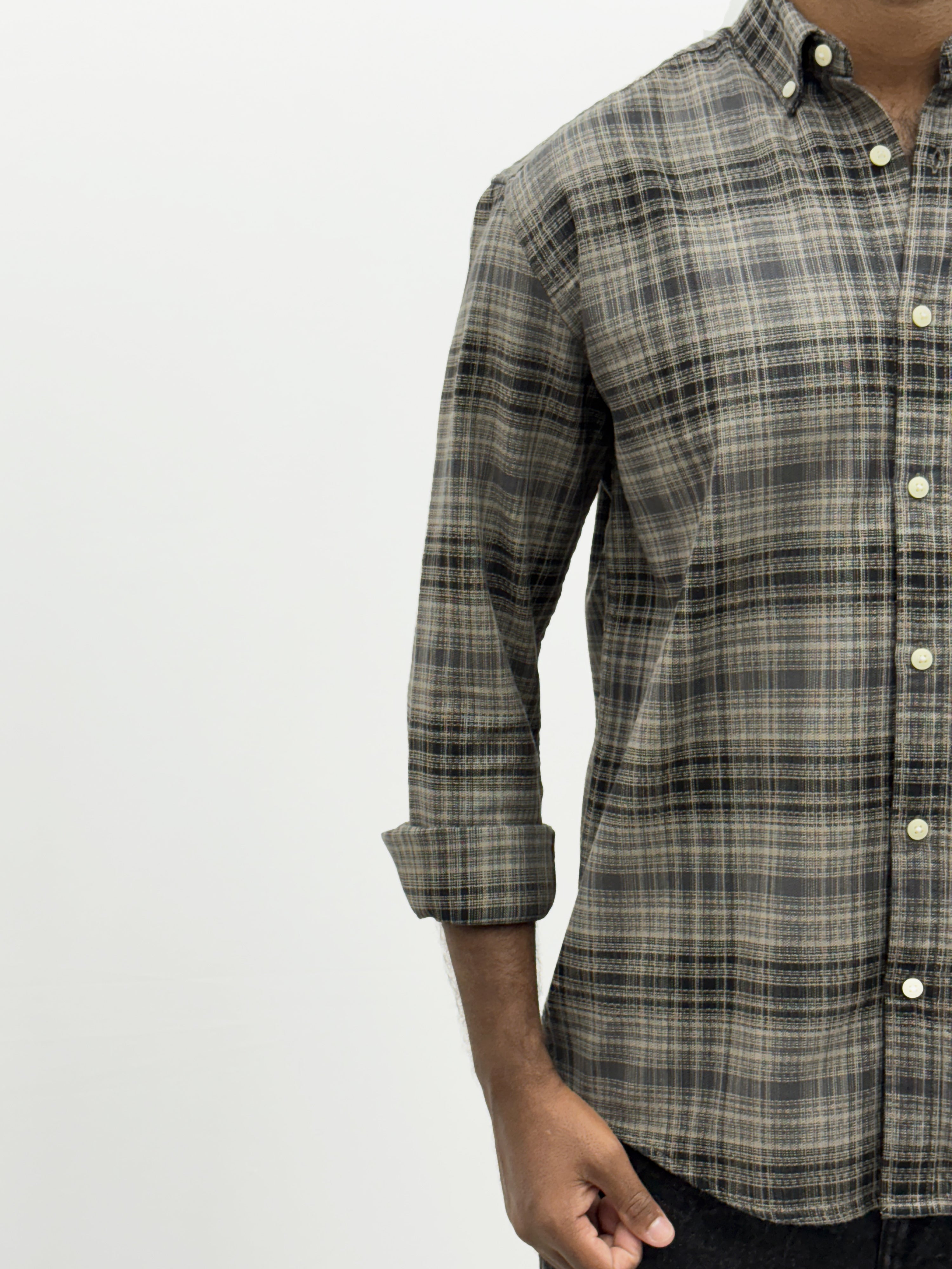 Black Grey Flannel Shirt