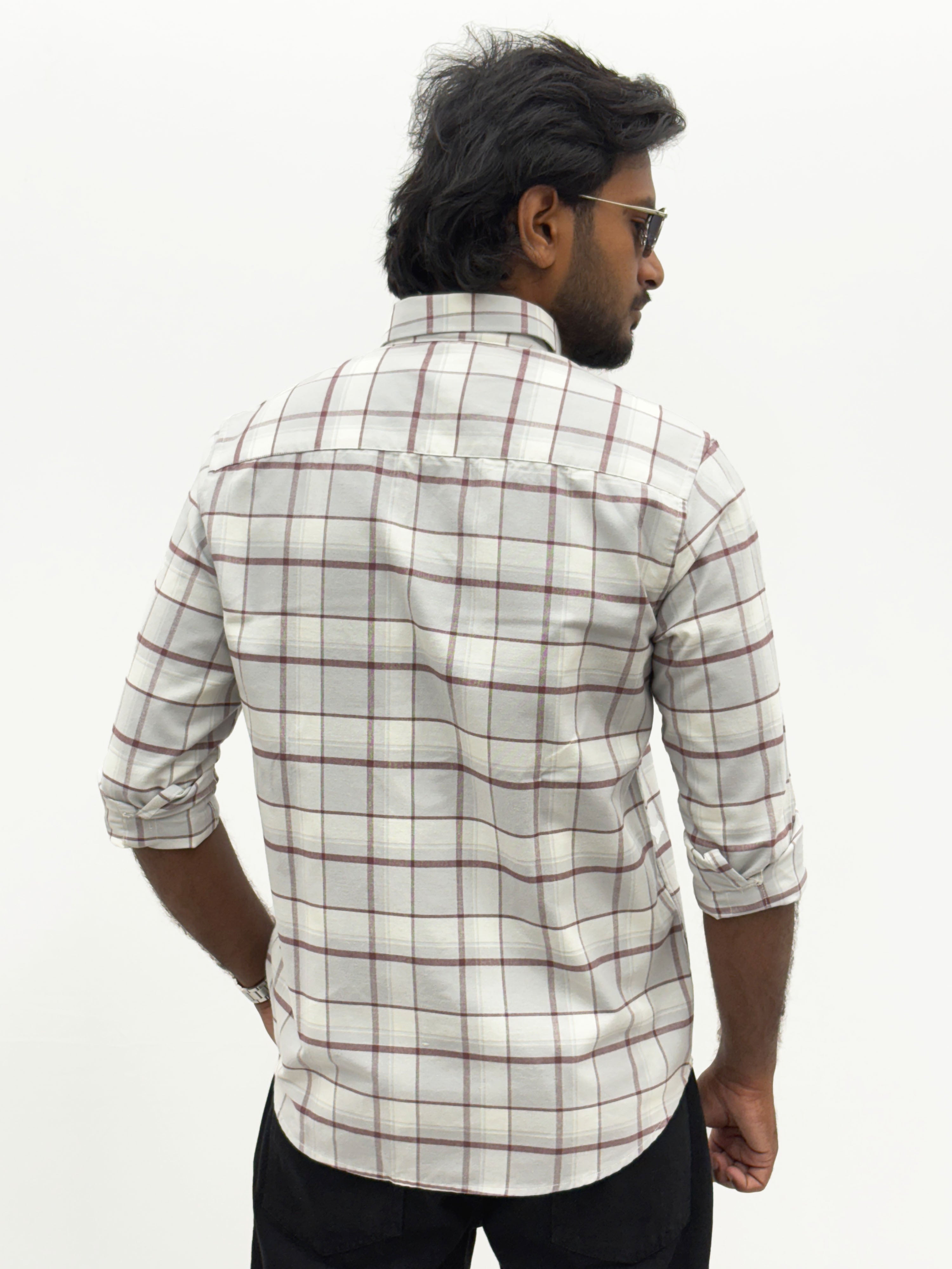 Grey White Flannel Shirt