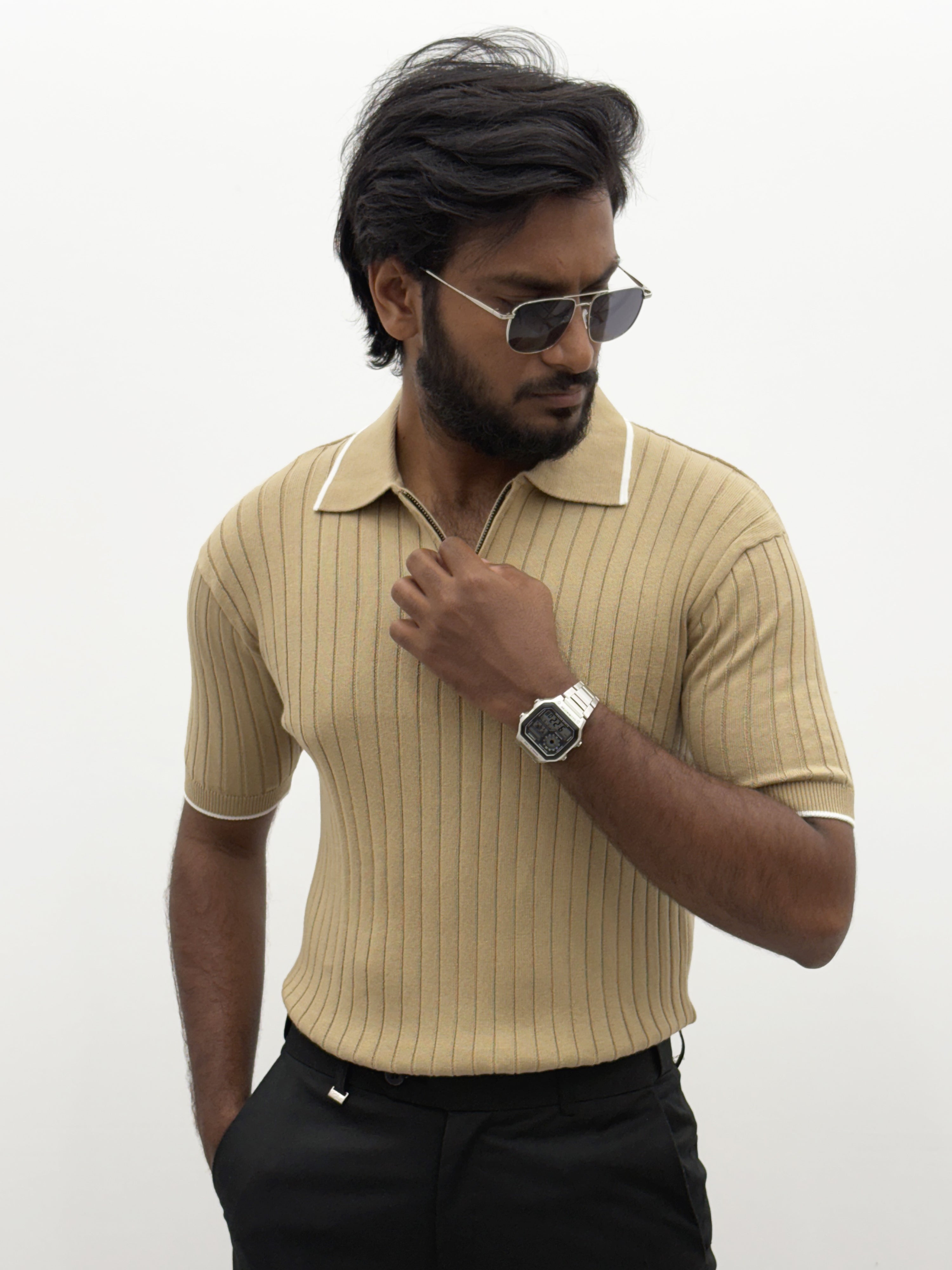 Sandal Textured Polo T-Shirt