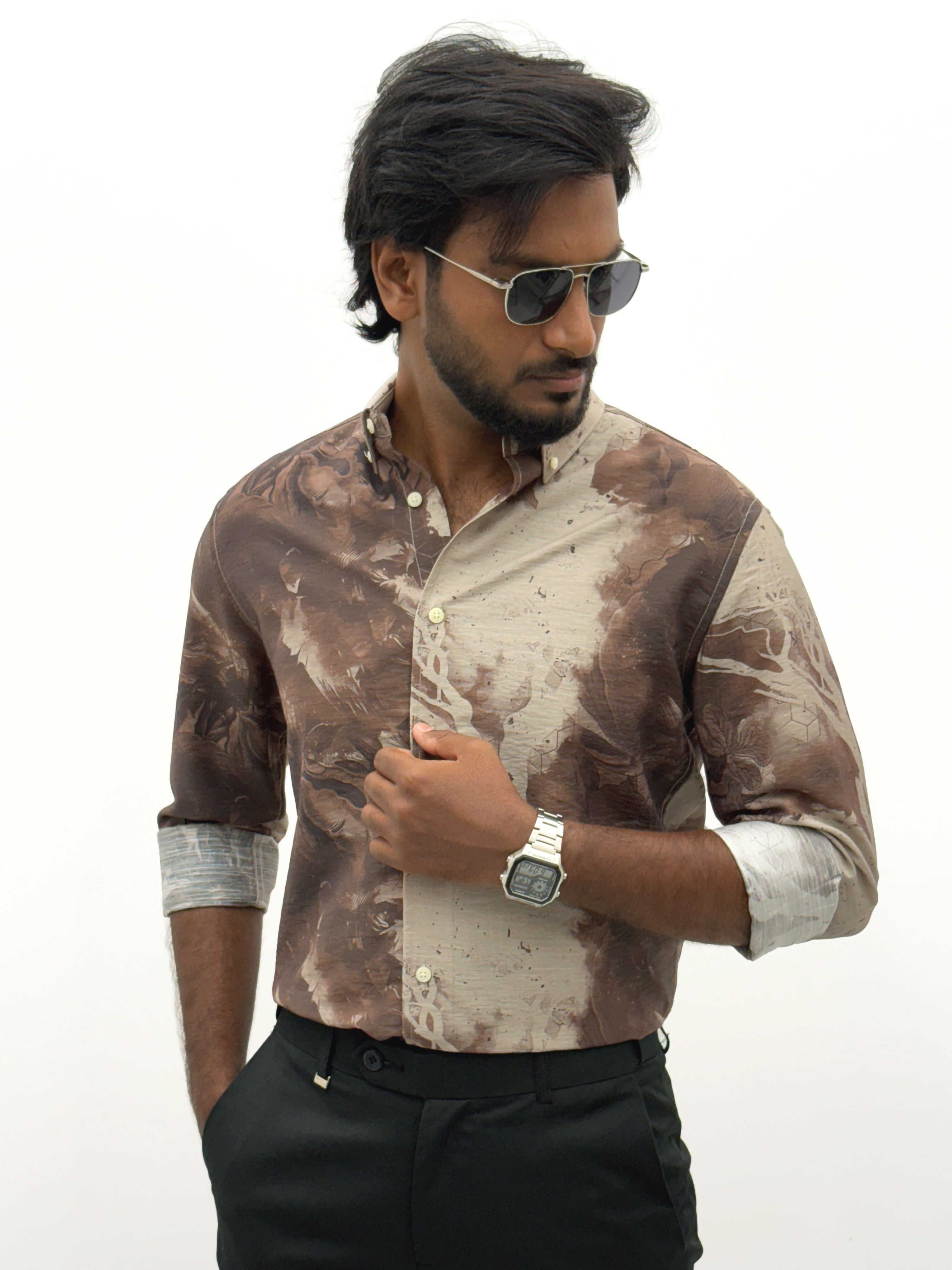 Light Brown IMP Printed Shirt