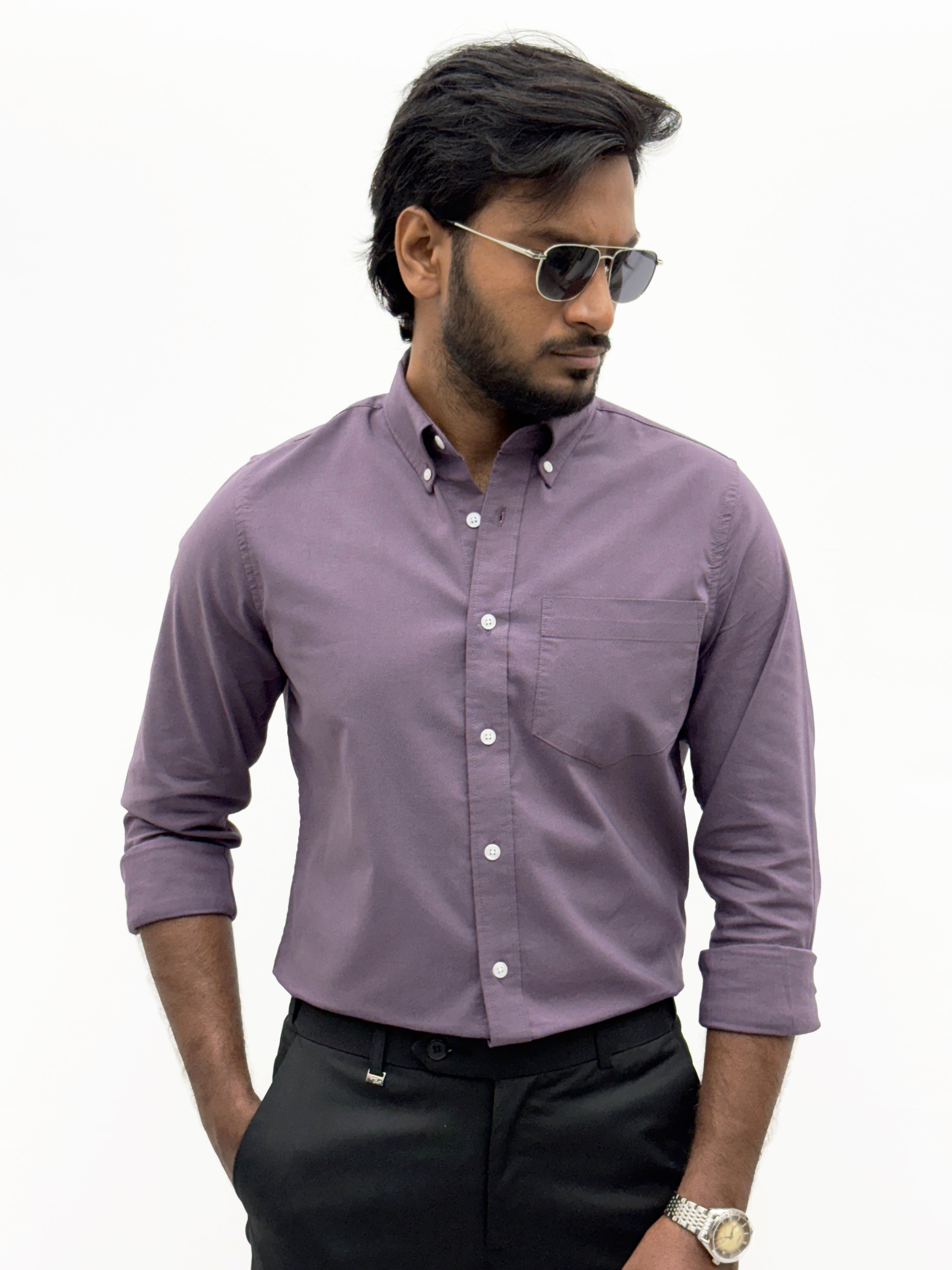 Lavender Plain Oxford Shirt
