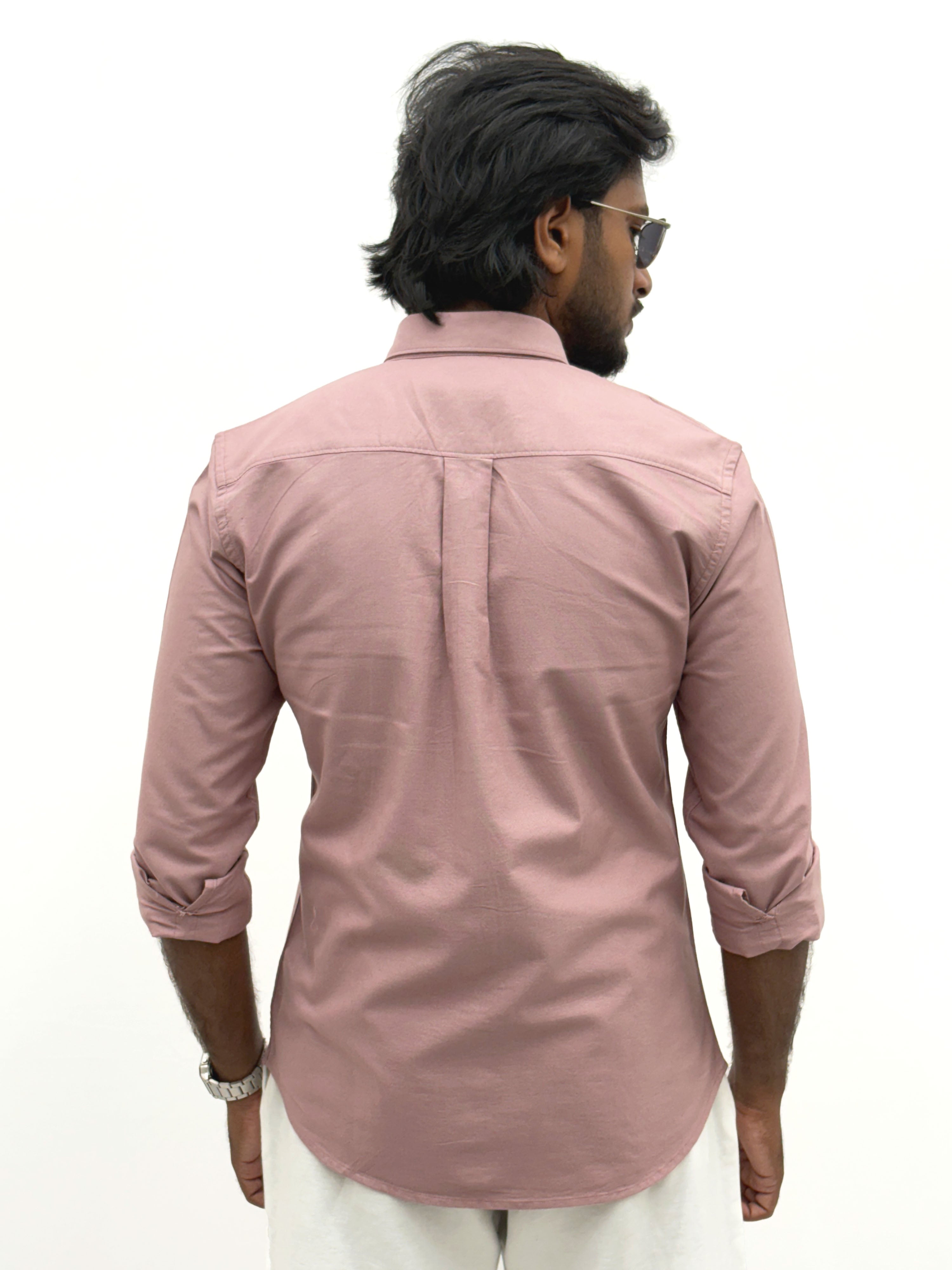 Peach Plain Oxford Shirt