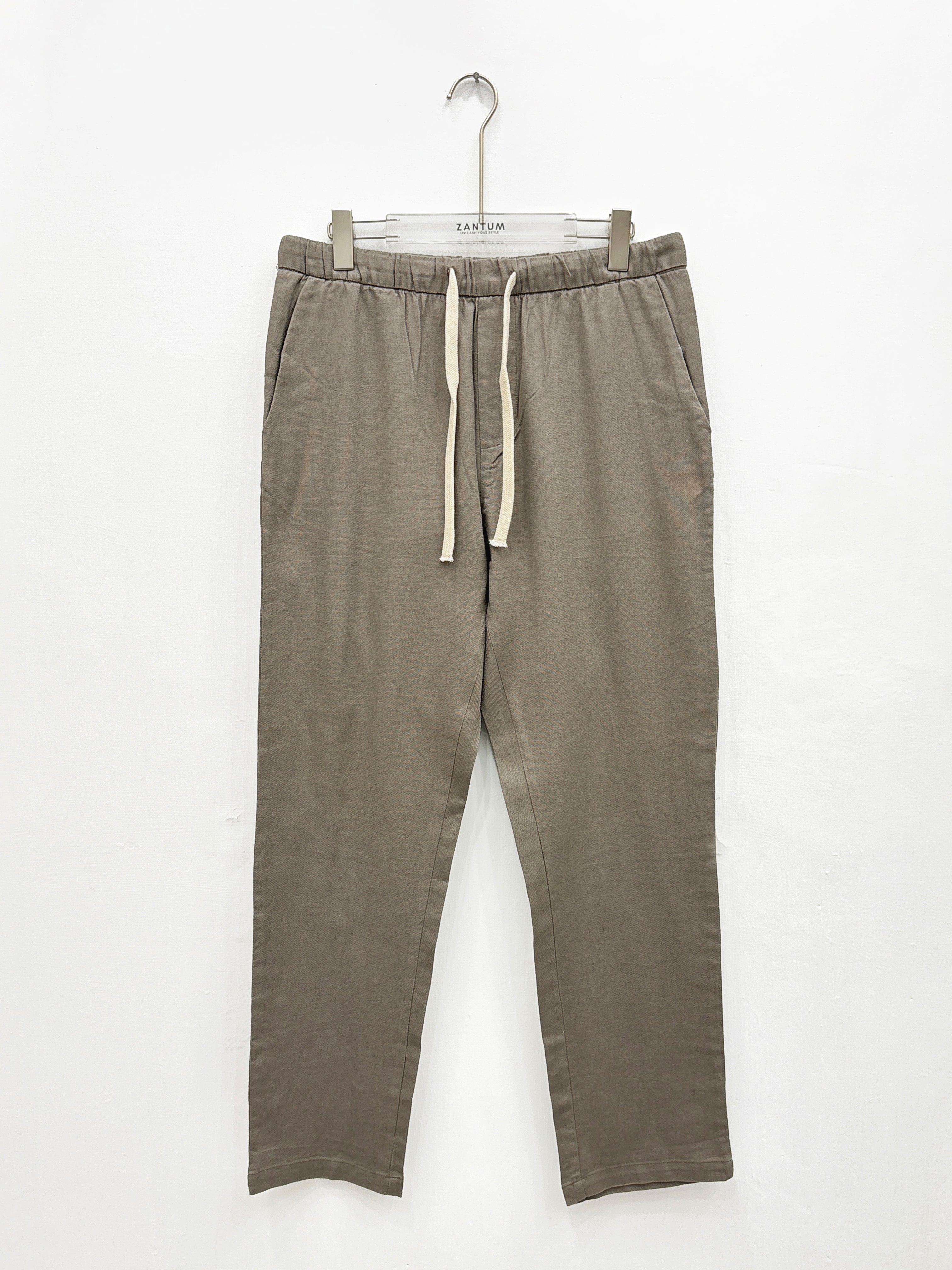 Light Brown Relax Fit Linen Pants