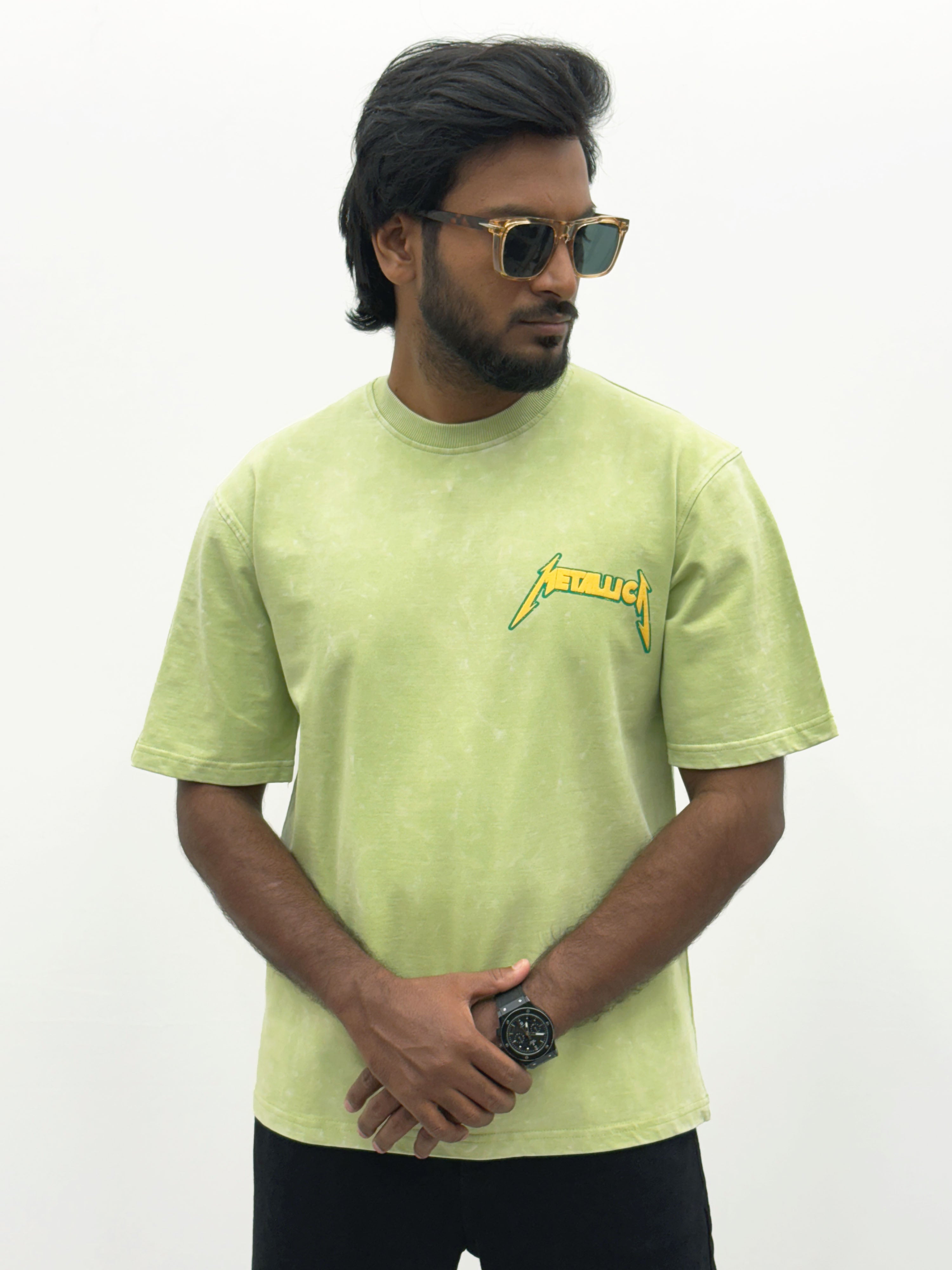 Light Green Acid Wash Oversize T-Shirt