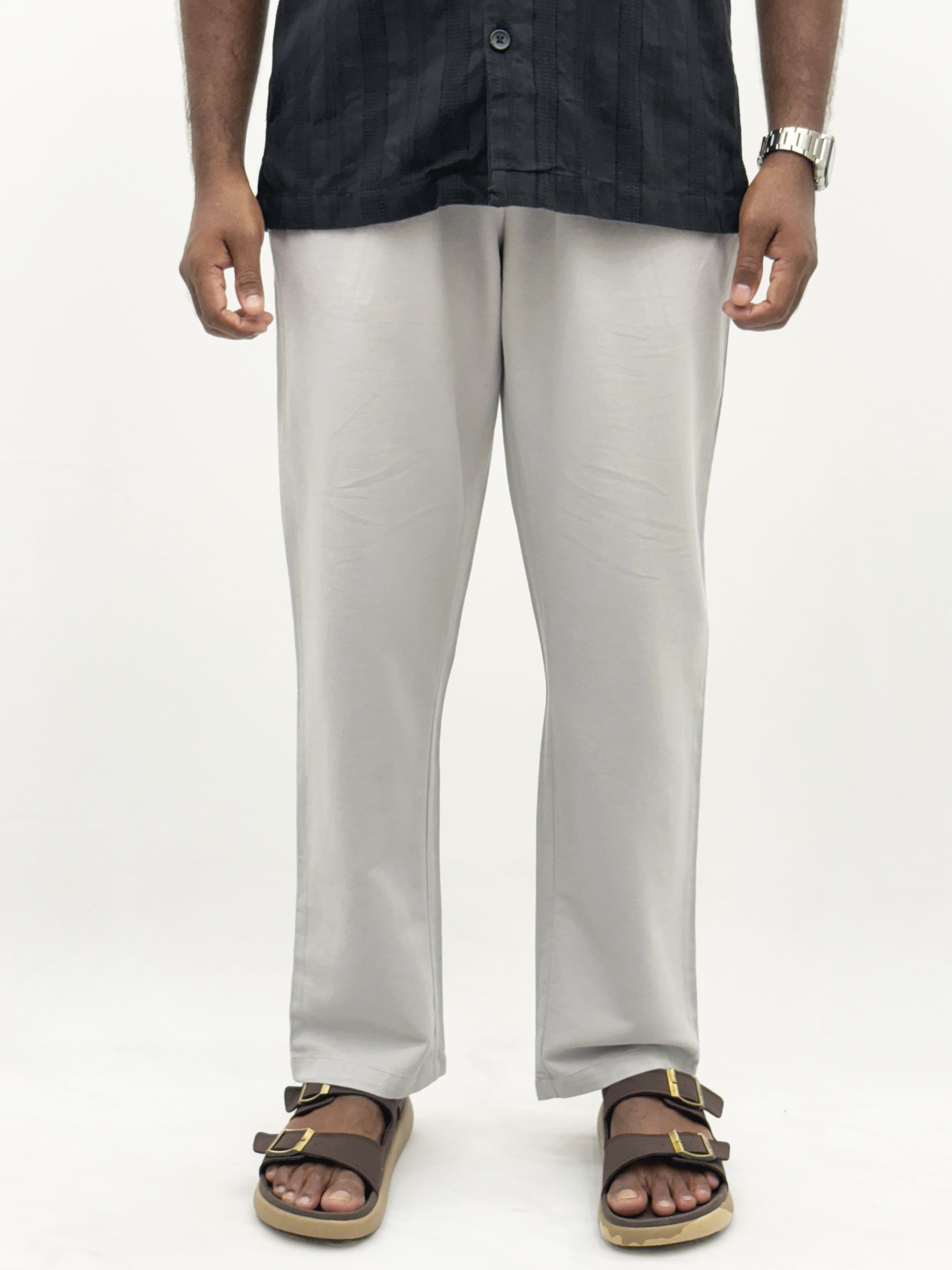 Grey Relax Fit Linen Pant