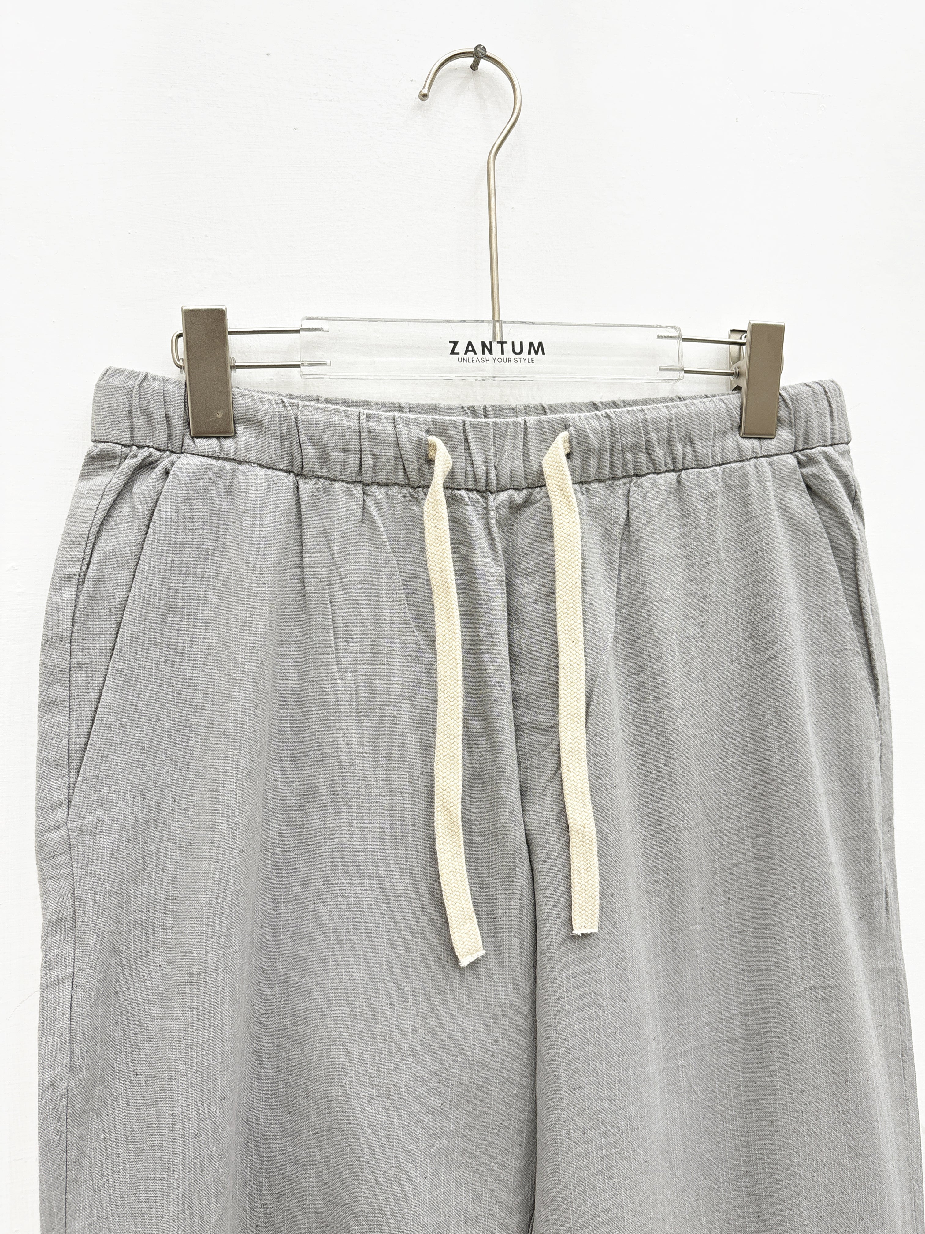 Light Grey Relax Fit Linen Pants