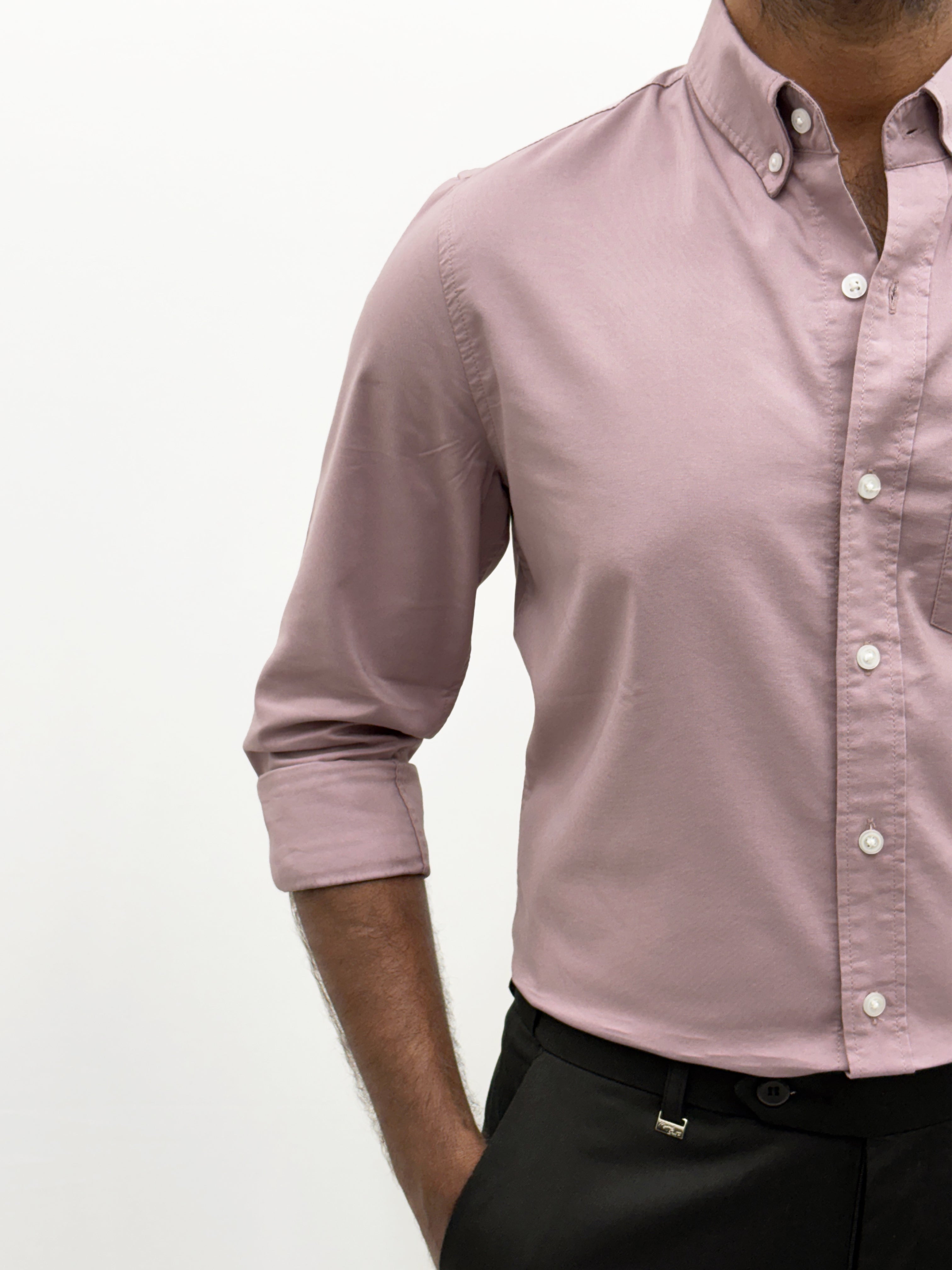 Mauve Plain Oxford Shirt