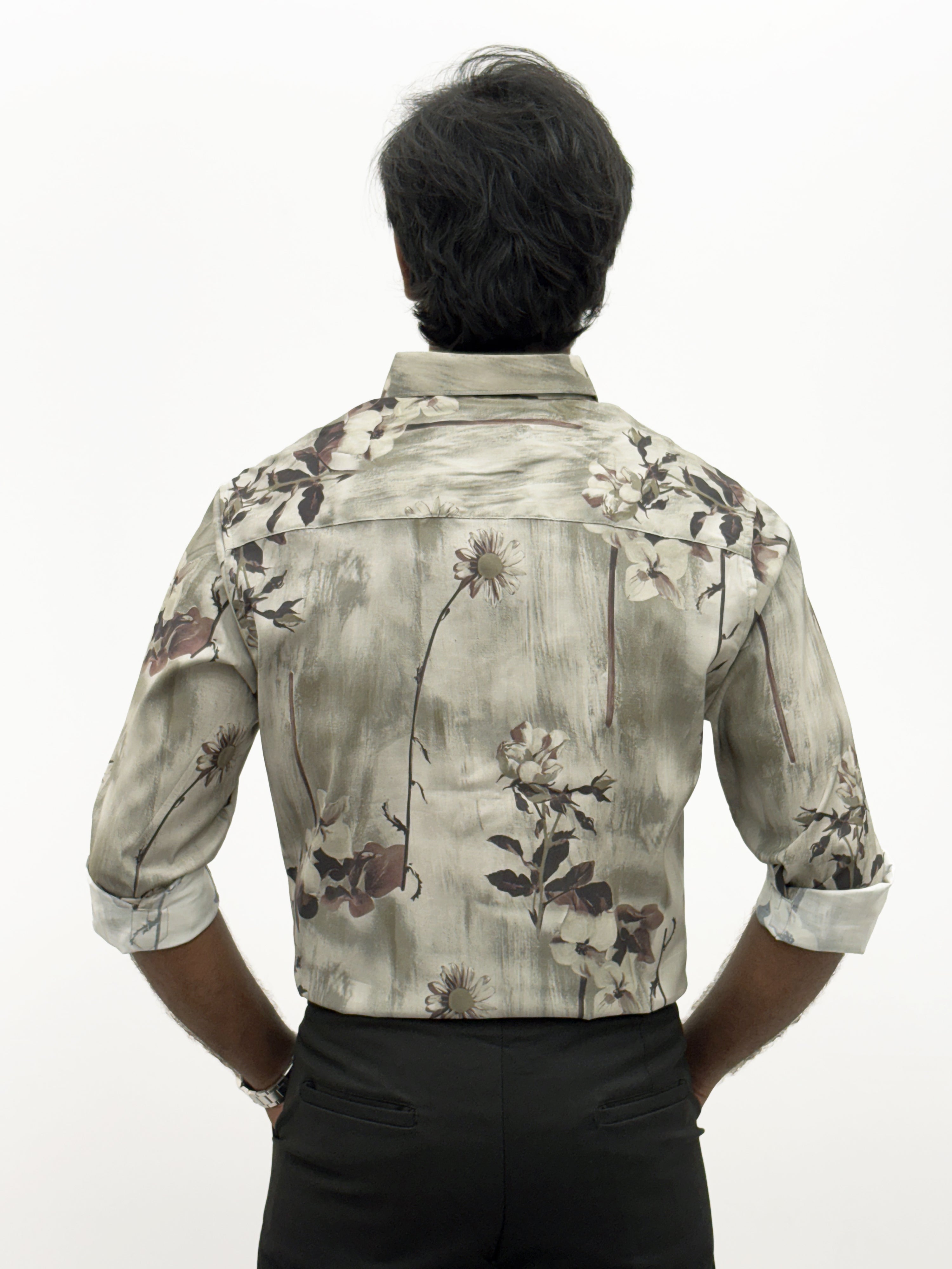 Light Olive IMP Retro Printed Shirt