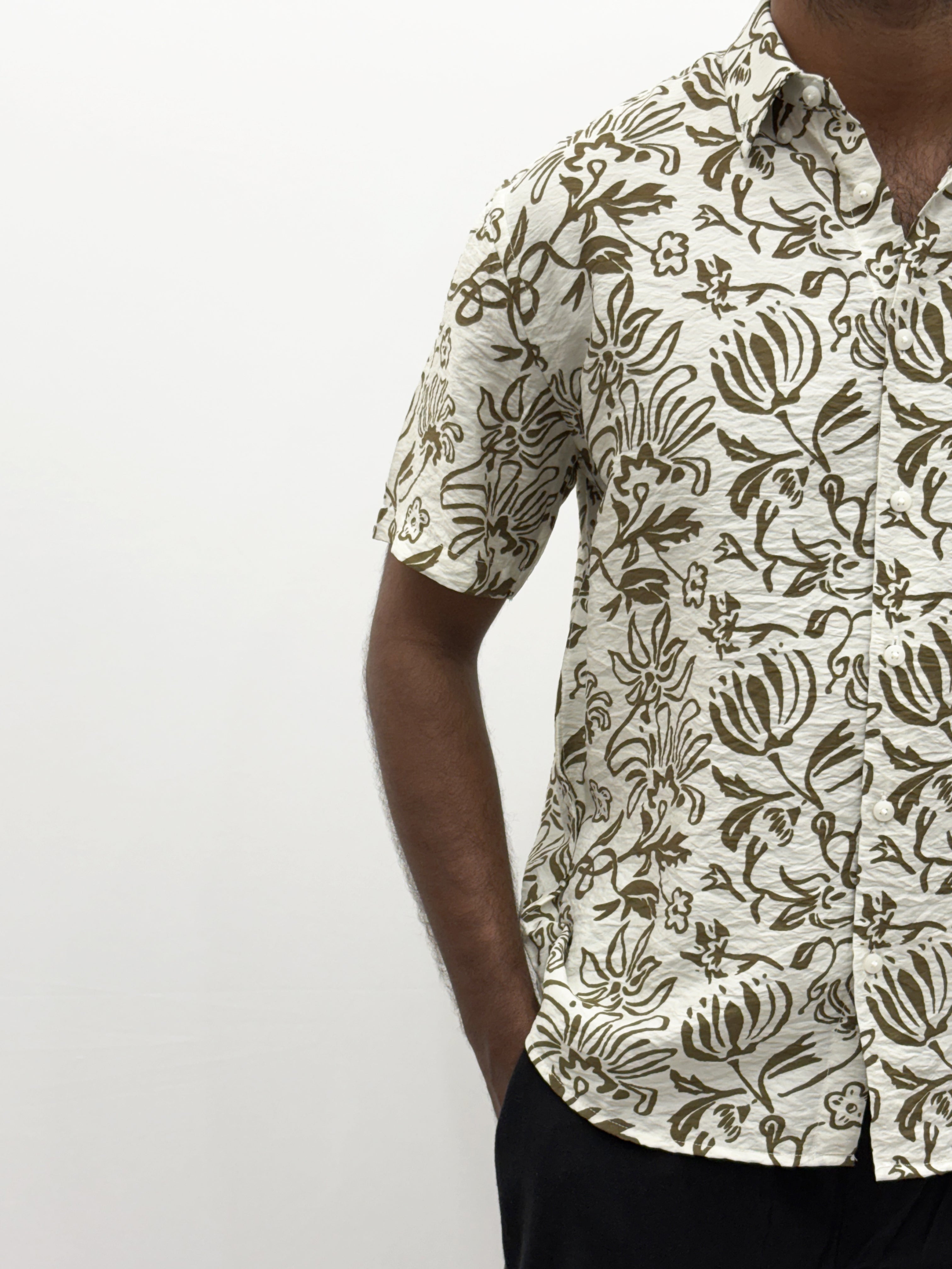 Mustard IMP Printed Half Sleeve Shirt