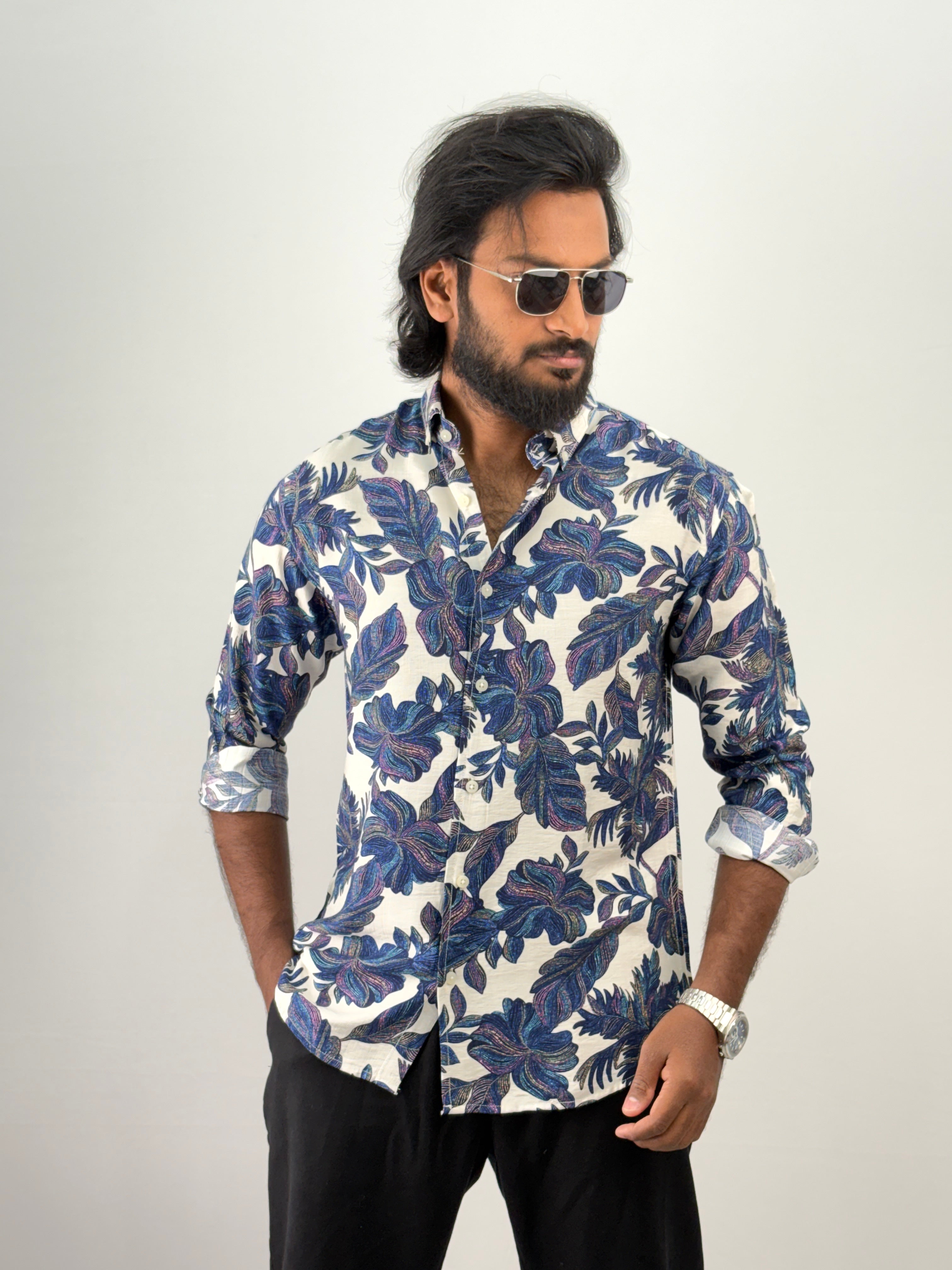 Navy Printed Shirt