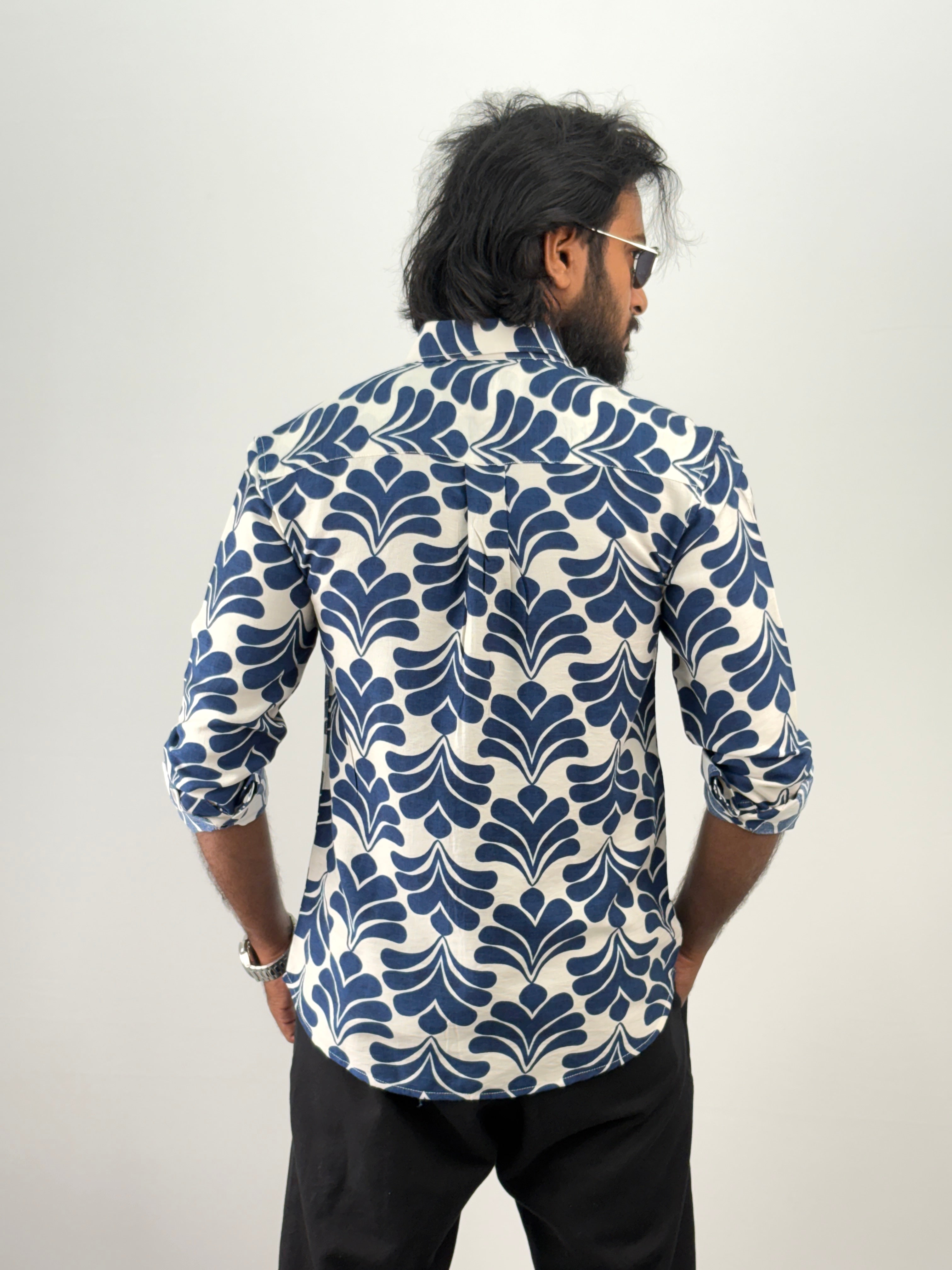 Navy Printed Shirt
