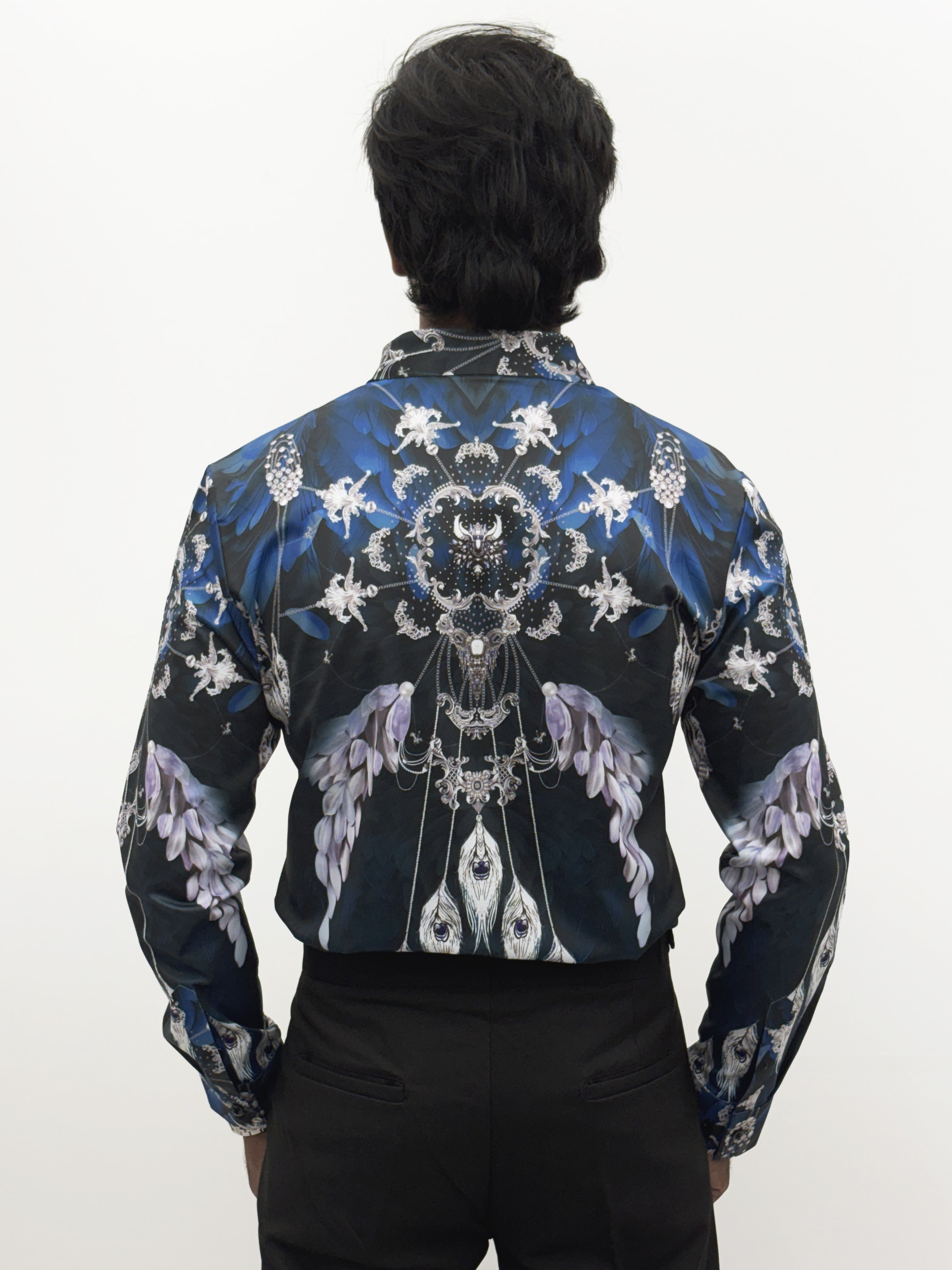 Navy Retro IMP Designer Stone Work Shirt