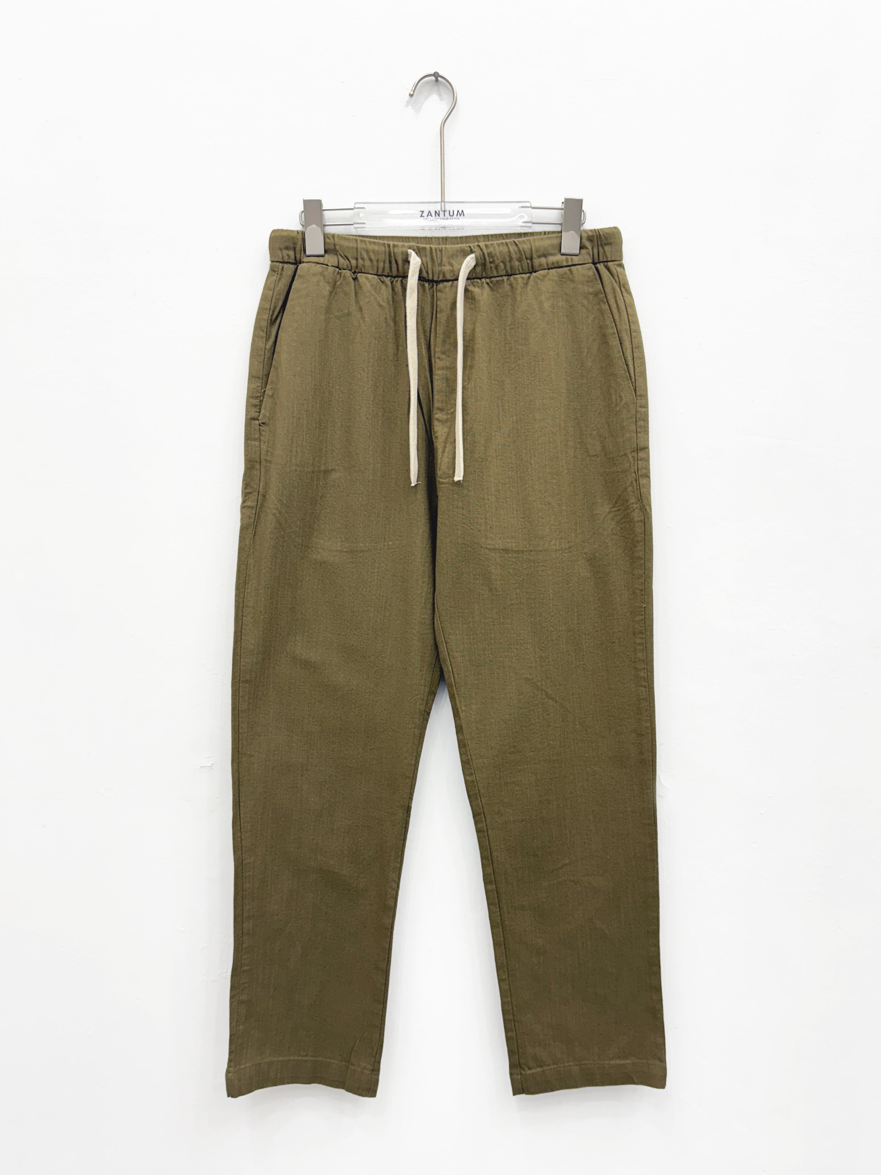 Olive Relax Fit Linen Pants