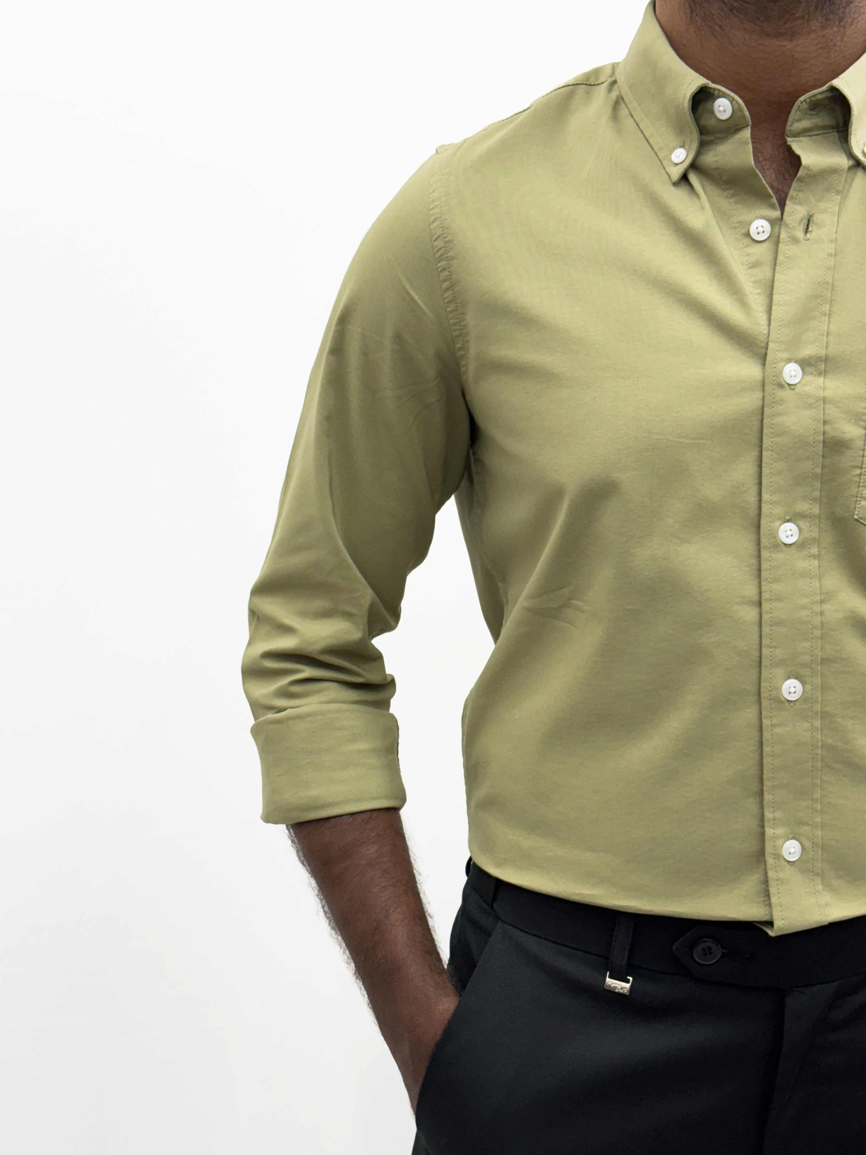 Pale Green Plain Oxford Shirt