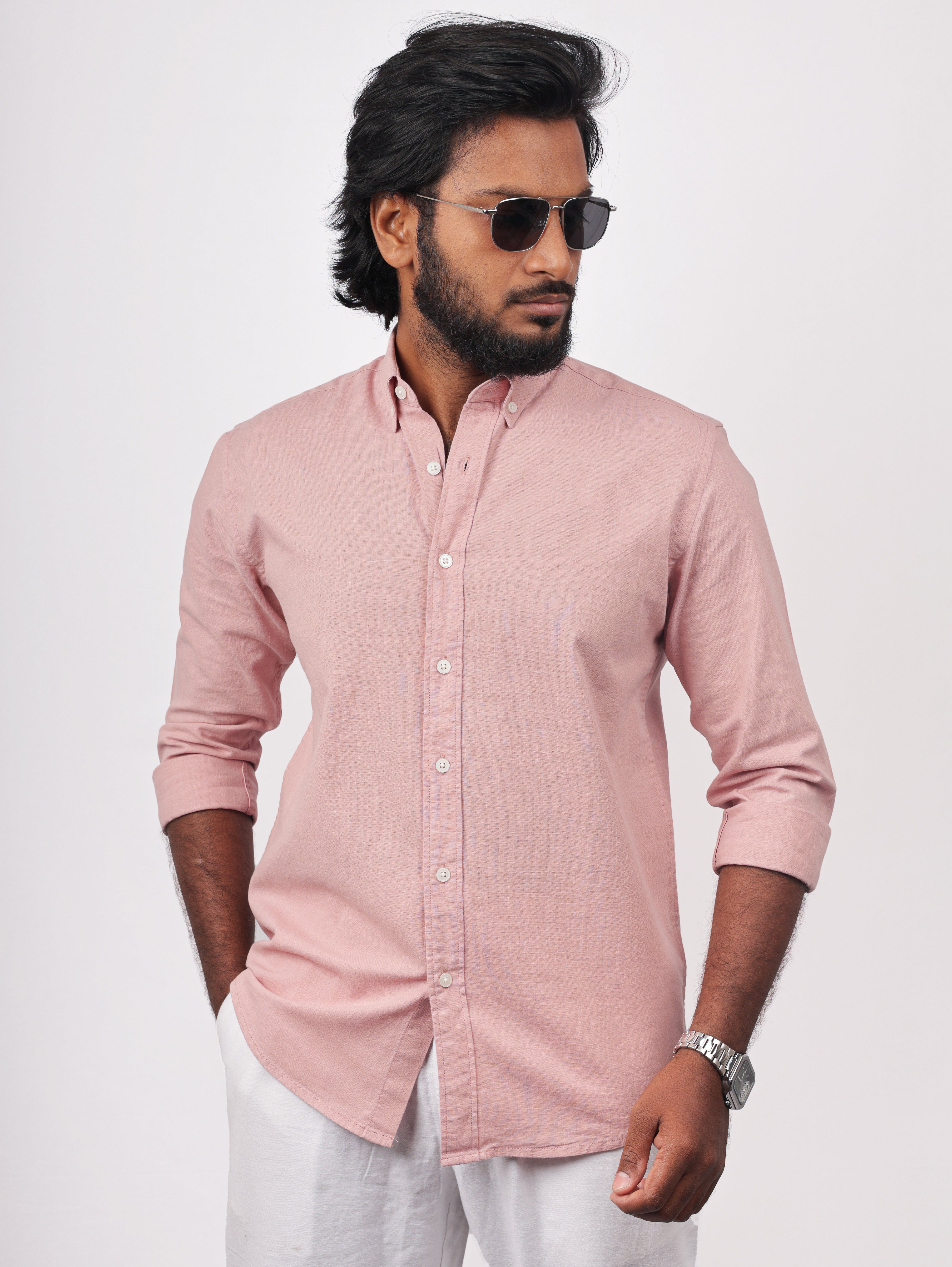 Peach Linen Shirt