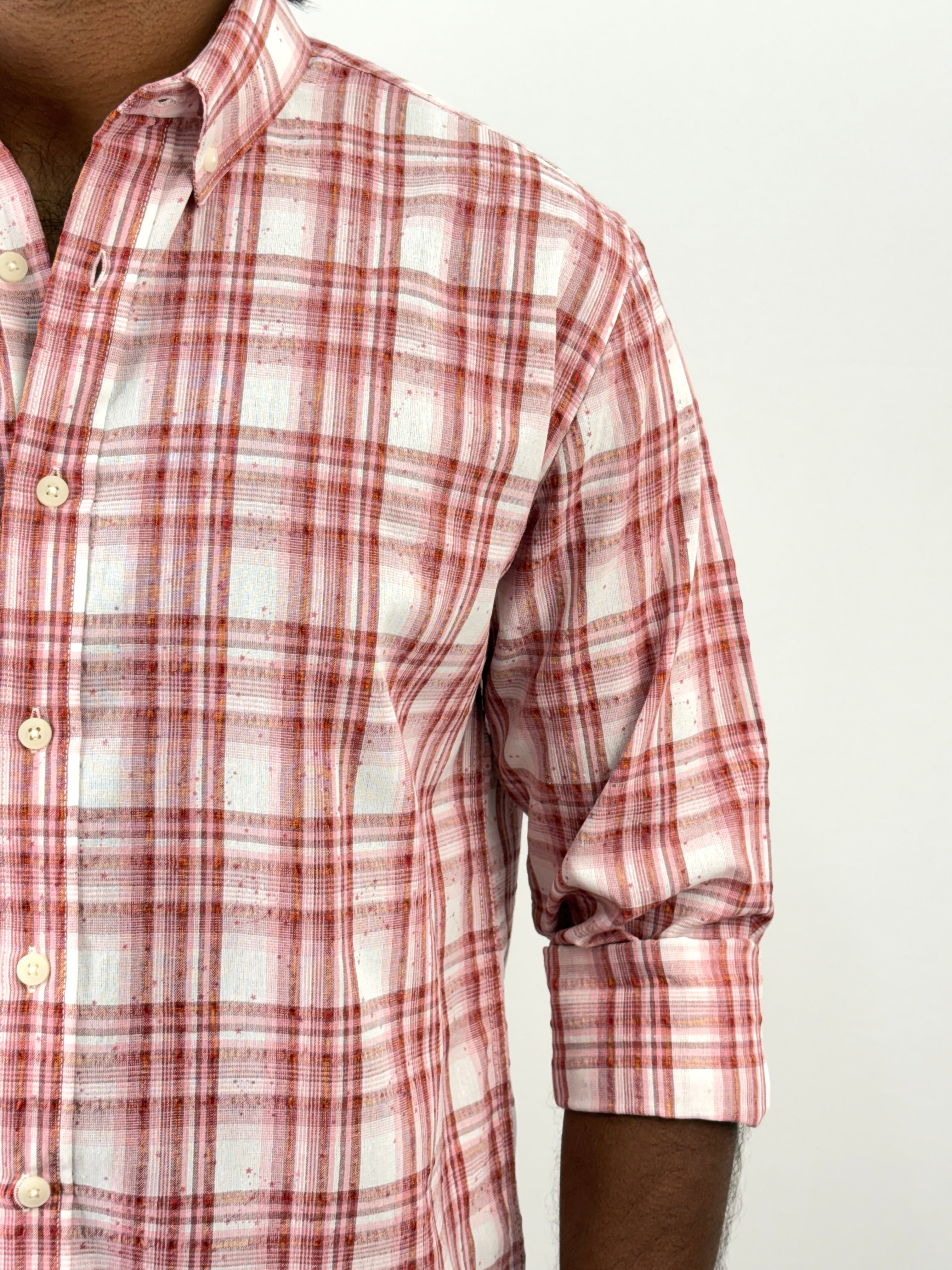 Pink Flannel Printed Shirt