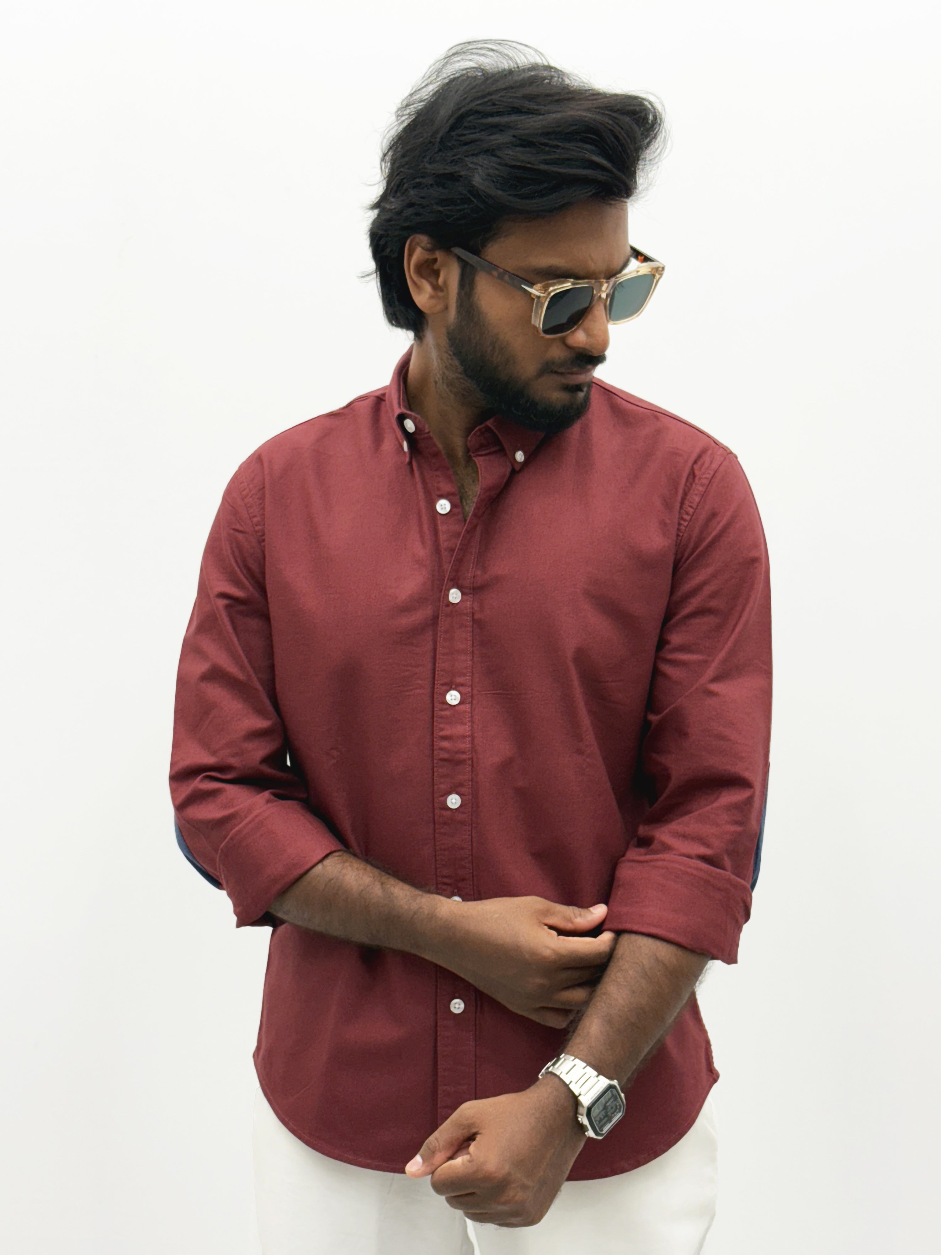 Red Elbow Patch Shirt