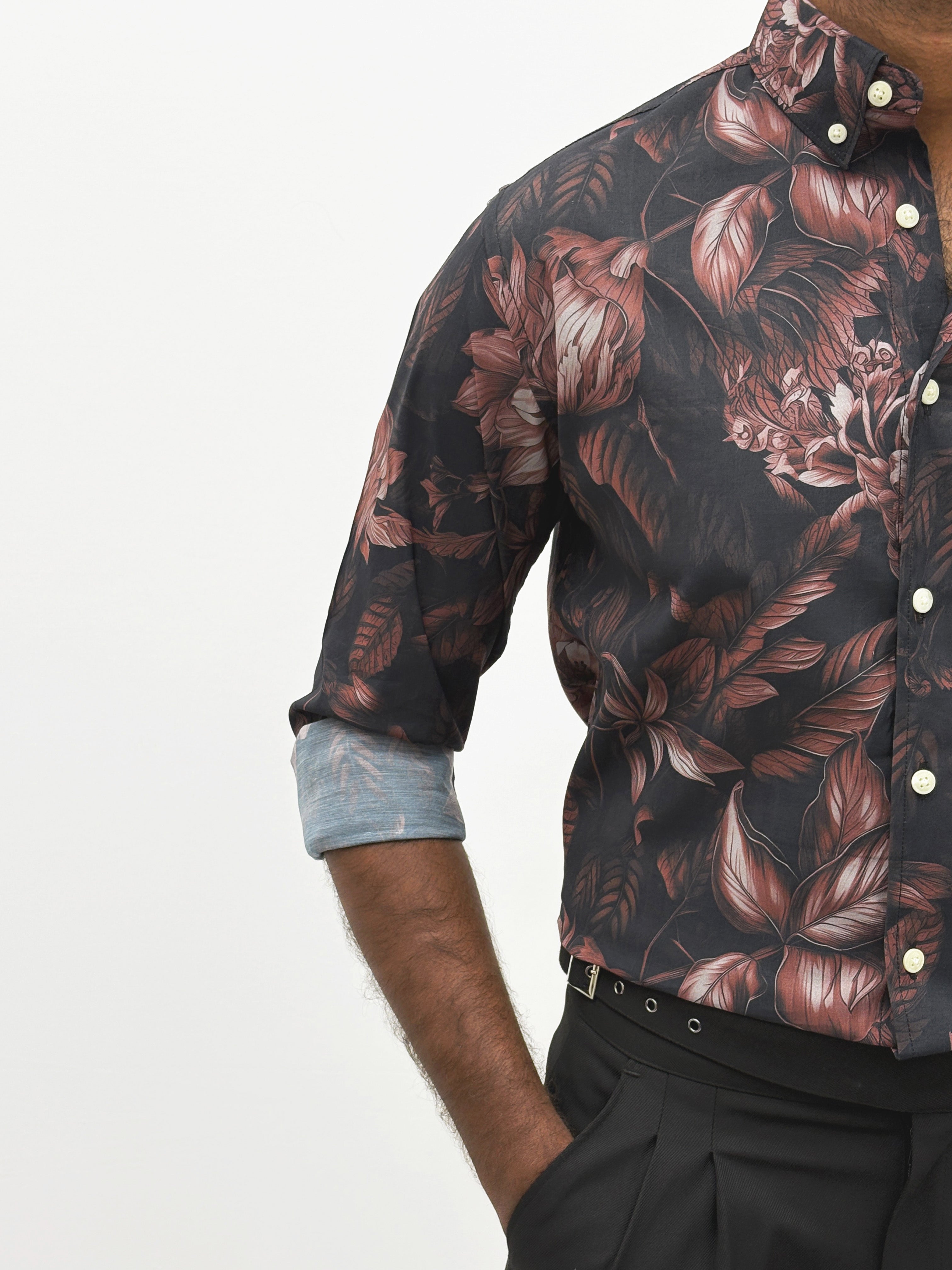 Black Red IMP Retro Printed Shirt