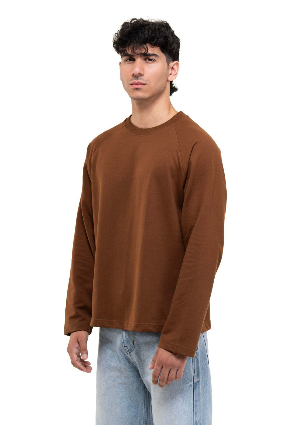 Brown Cropped Raglan Tee