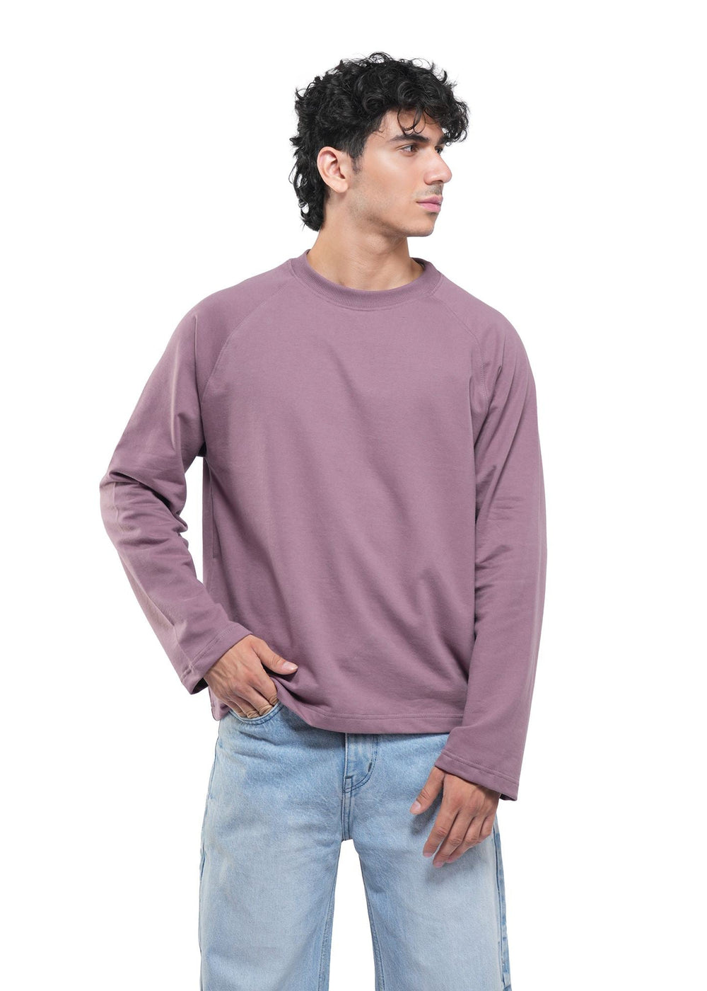 Lavender Cropped Raglan Tee