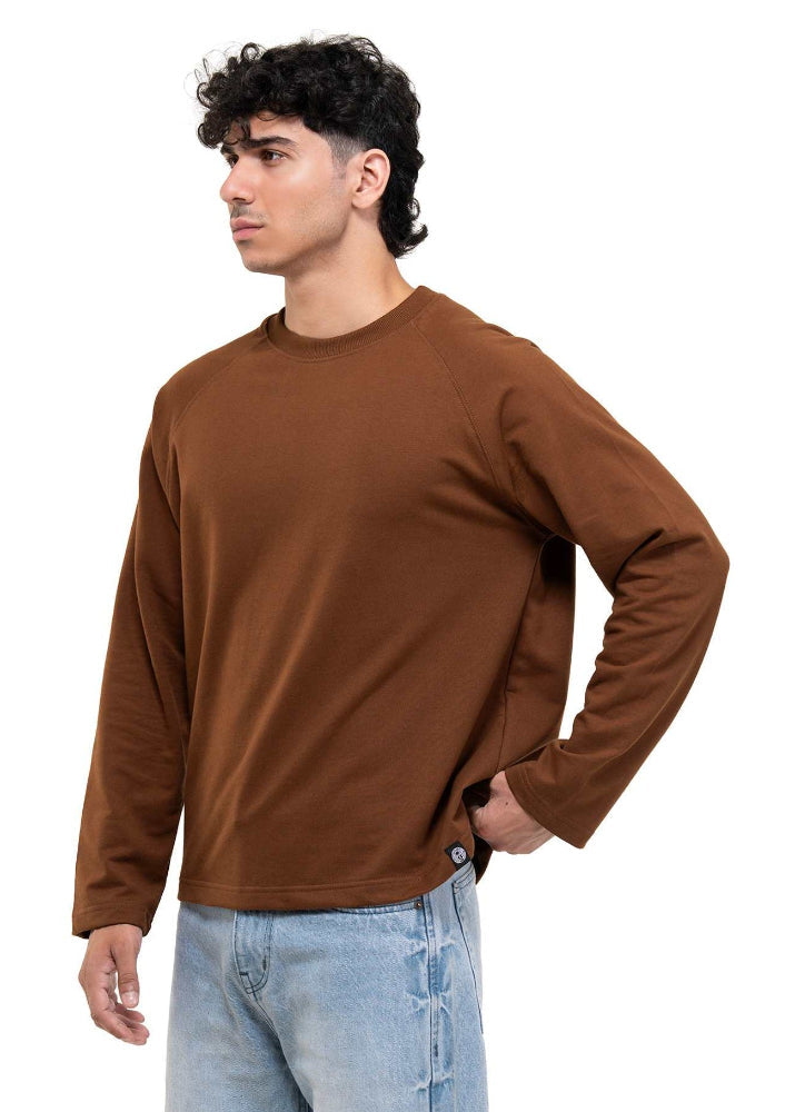 Brown Cropped Raglan Tee
