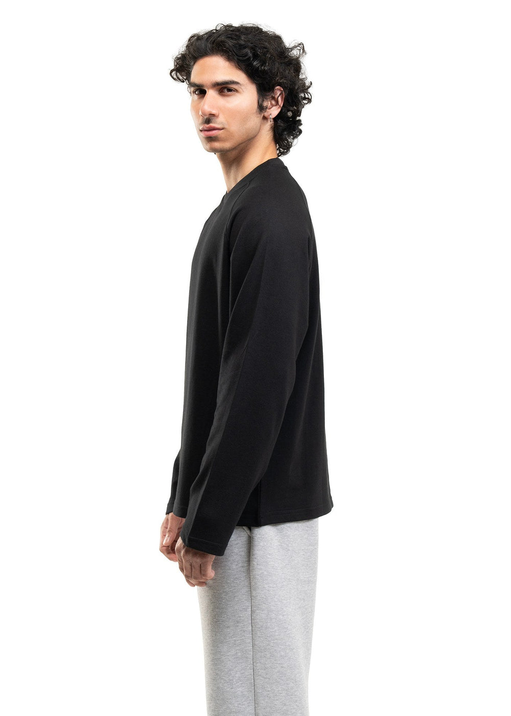Black Cropped Raglan Tee