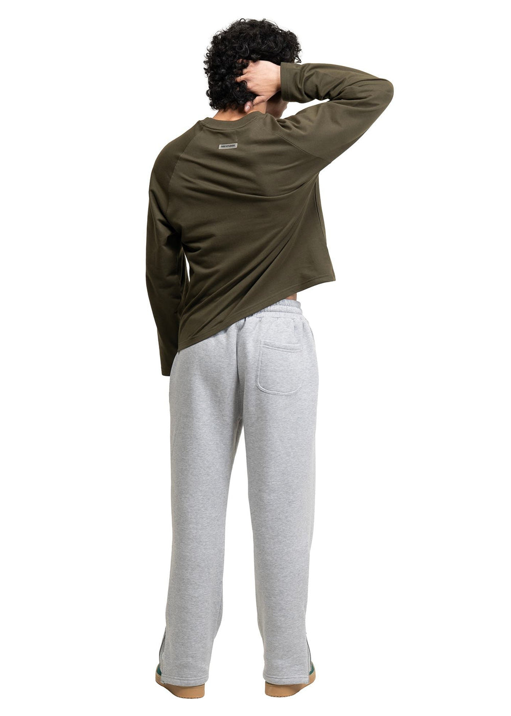 Dark Green Cropped Raglan Tee