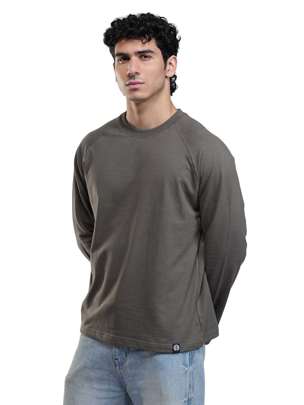 Dark Grey Cropped Raglan Tee
