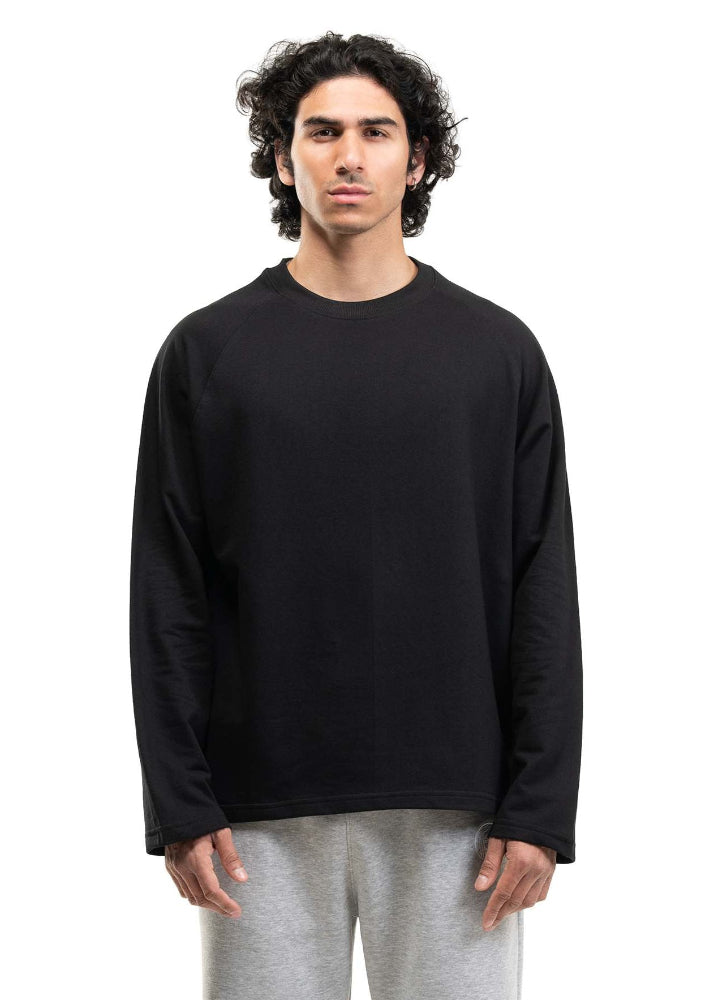 Black Cropped Raglan Tee